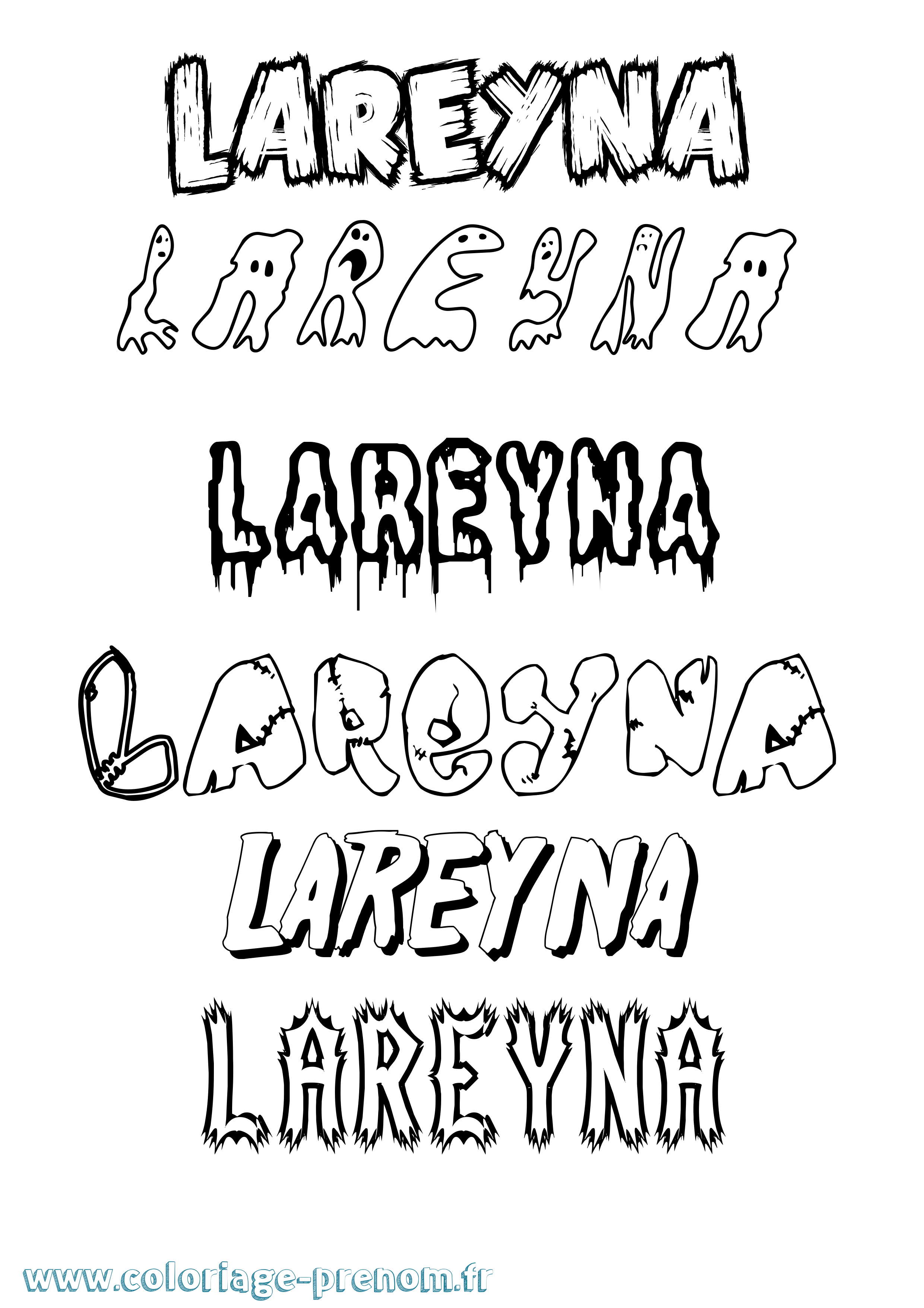 Coloriage prénom Lareyna Frisson