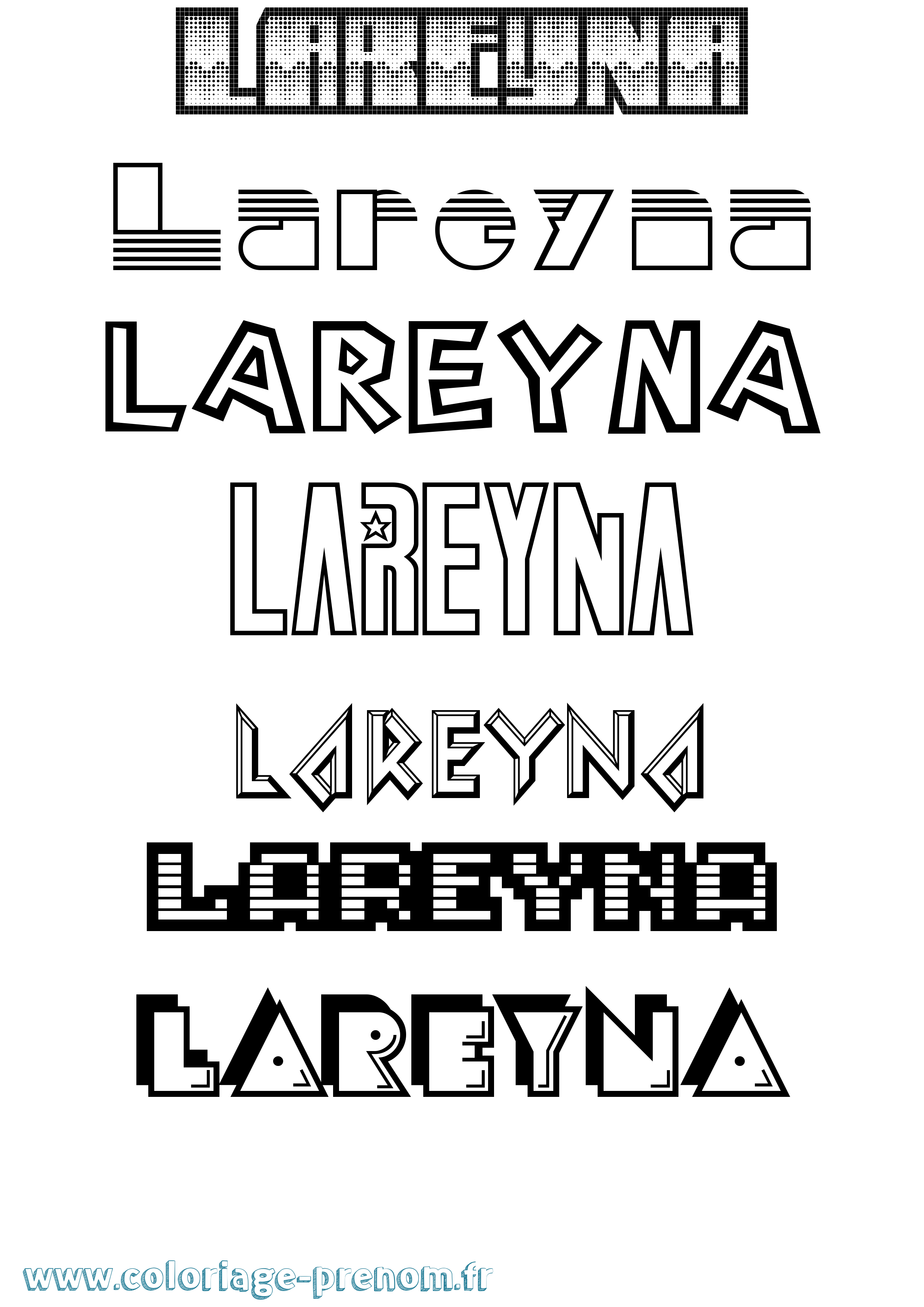 Coloriage prénom Lareyna Jeux Vidéos