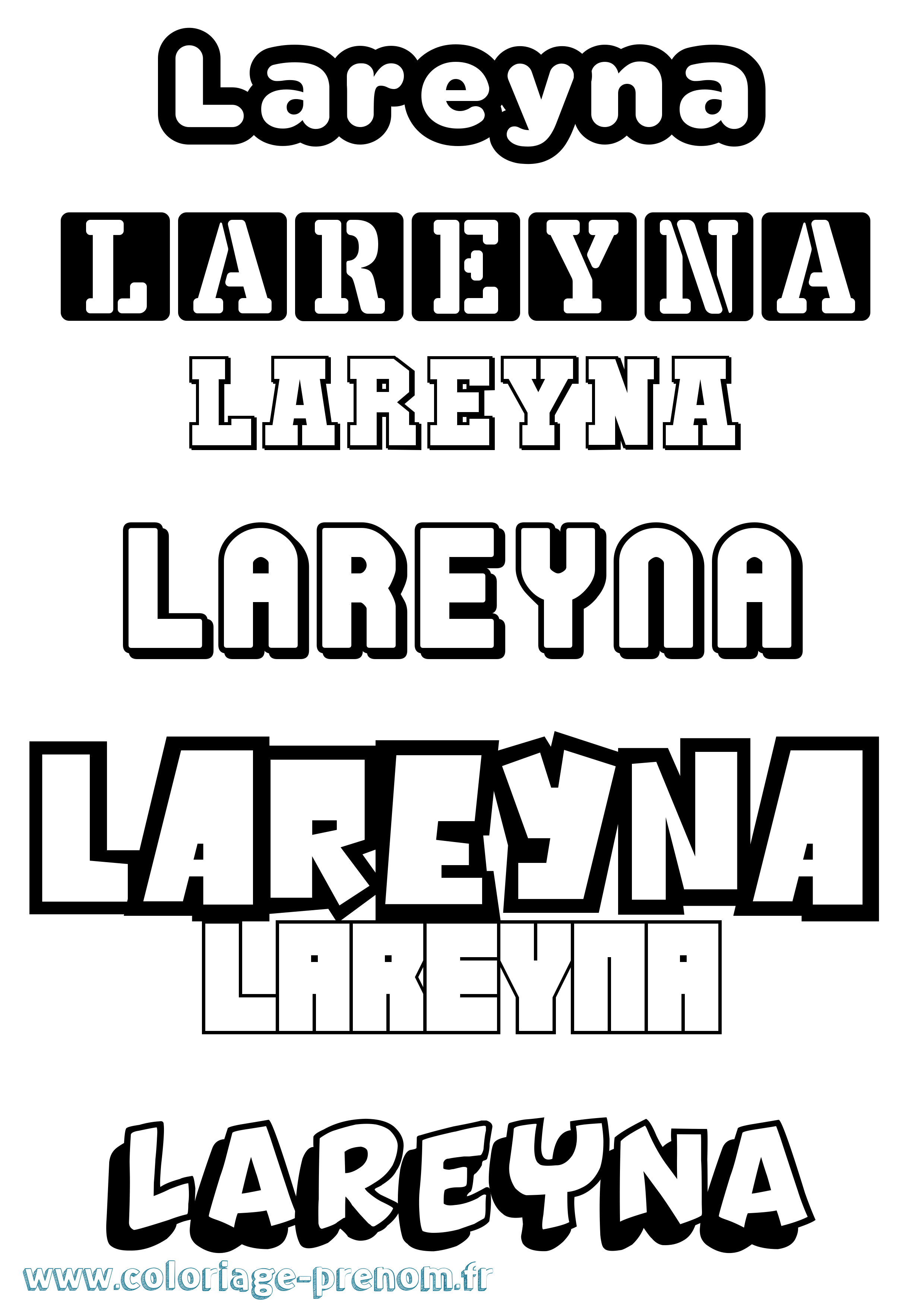 Coloriage prénom Lareyna Simple