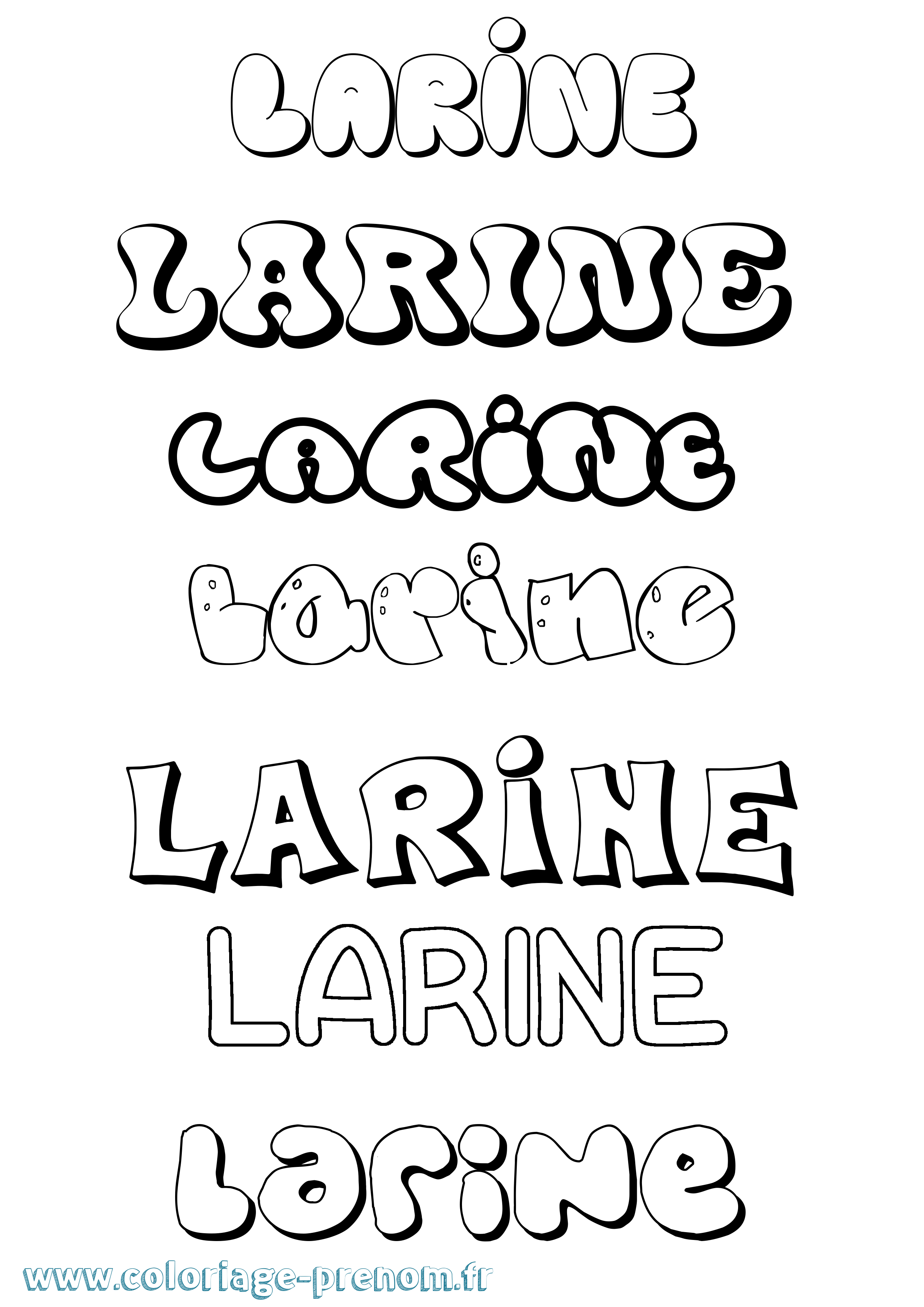 Coloriage prénom Larine Bubble