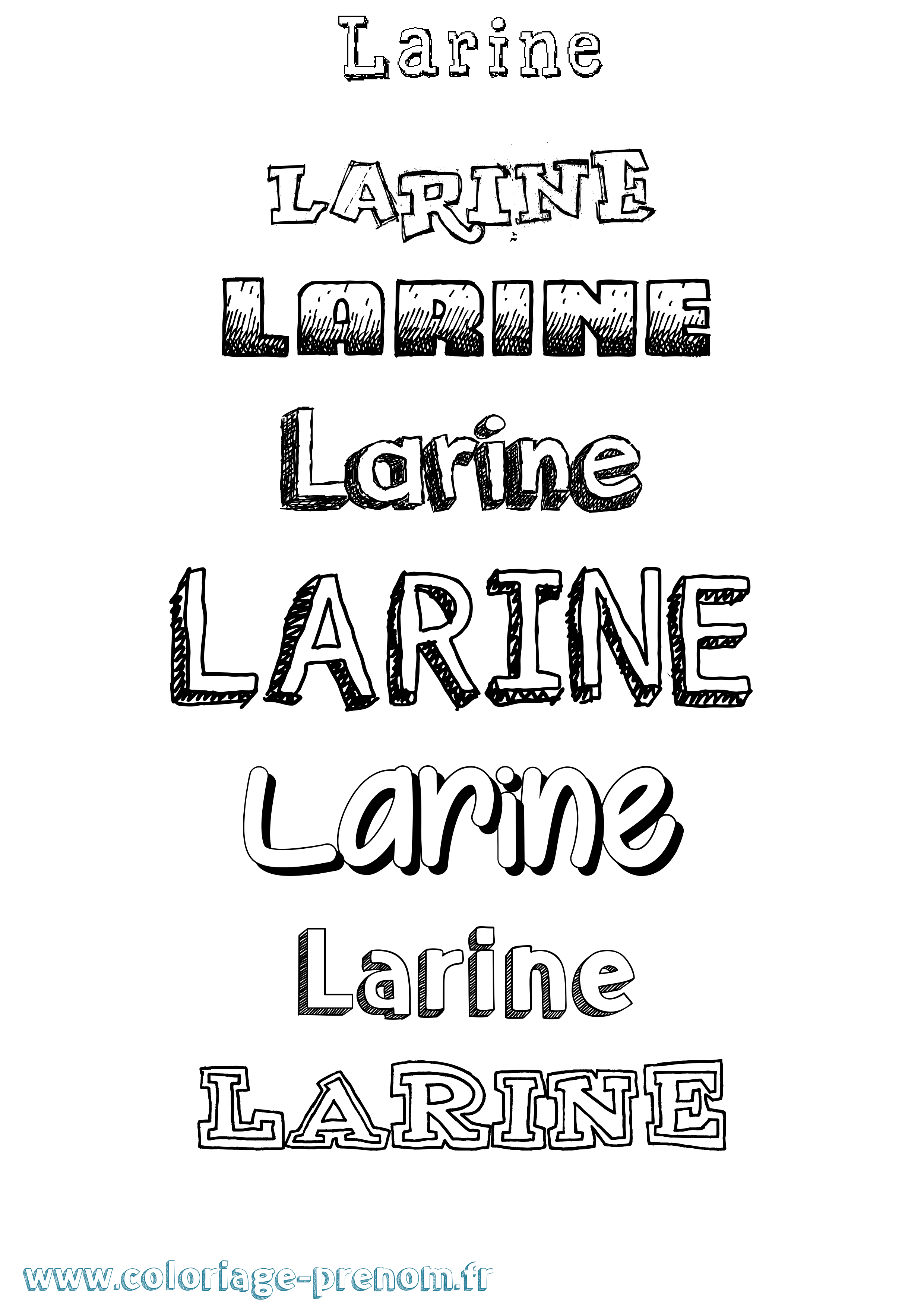 Coloriage prénom Larine Dessiné