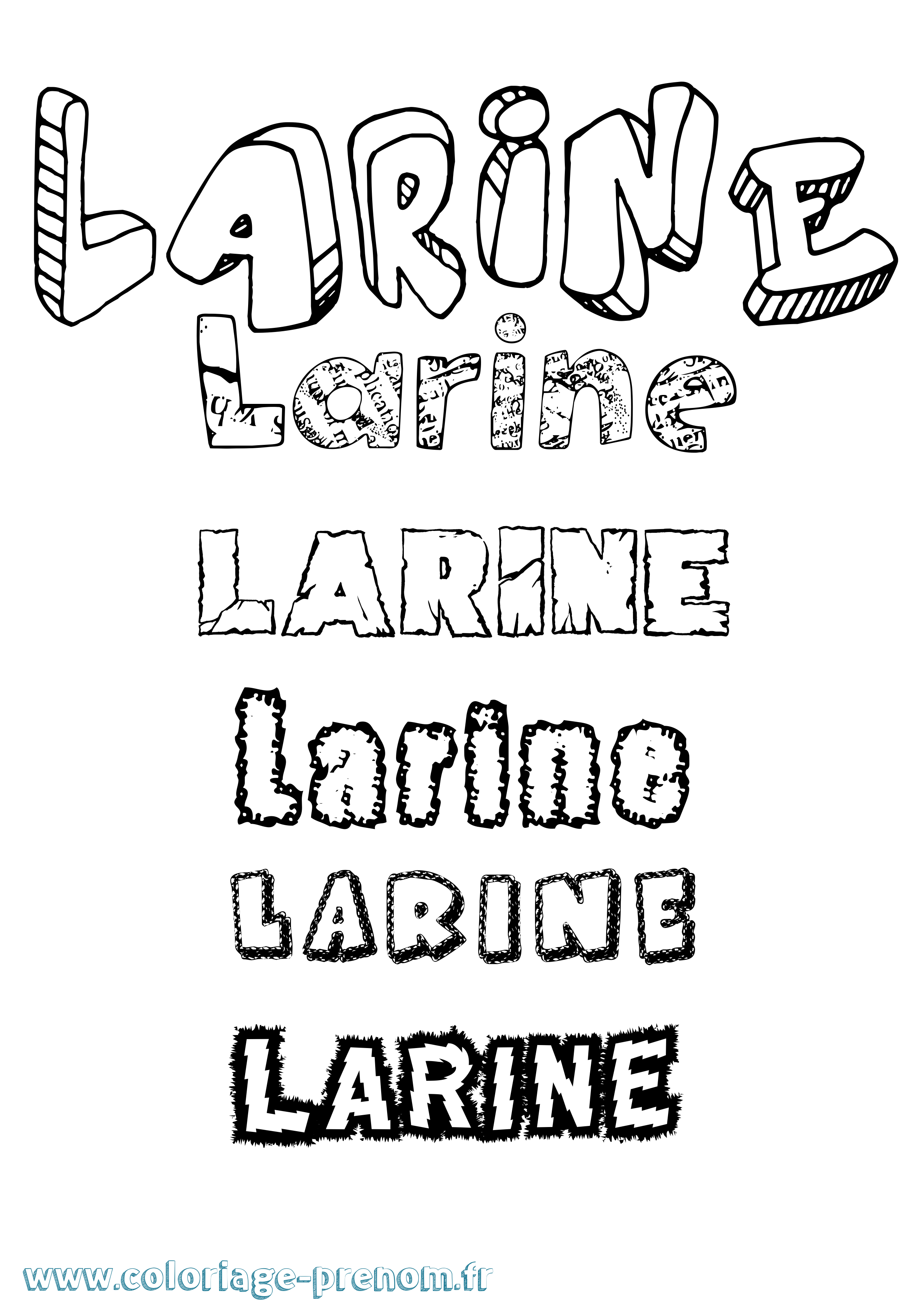 Coloriage prénom Larine Destructuré