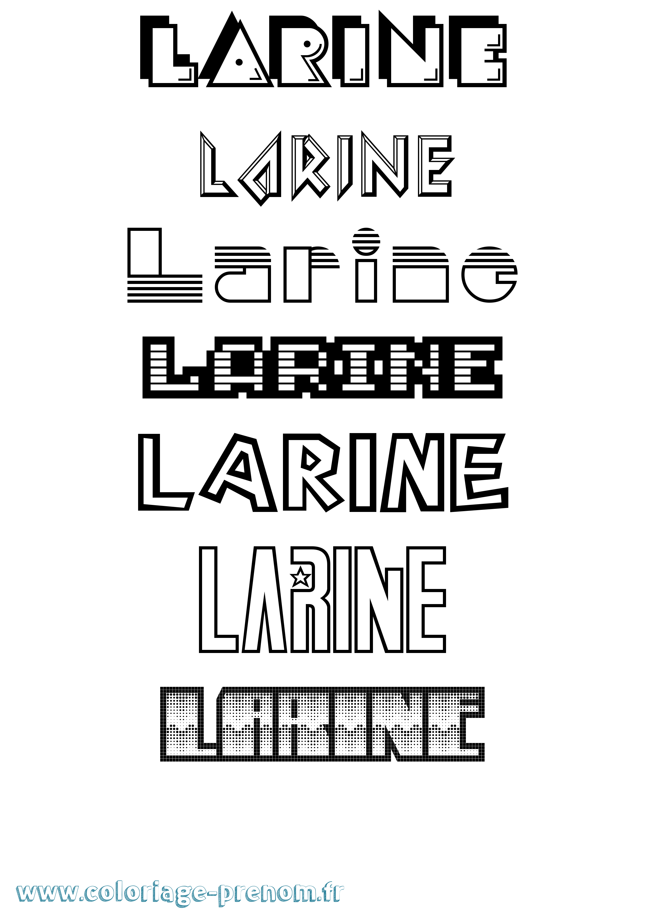 Coloriage prénom Larine Jeux Vidéos