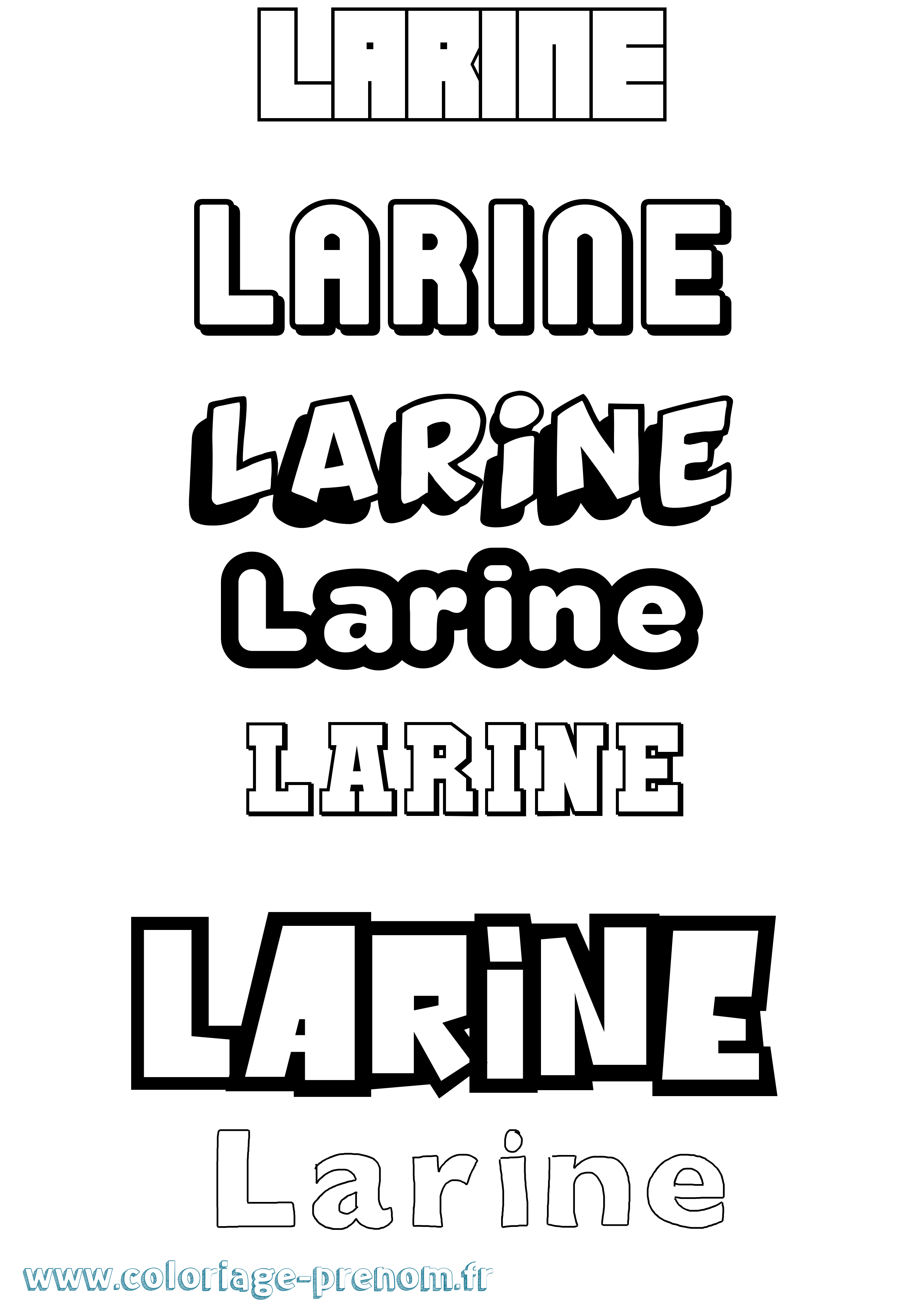 Coloriage prénom Larine Simple