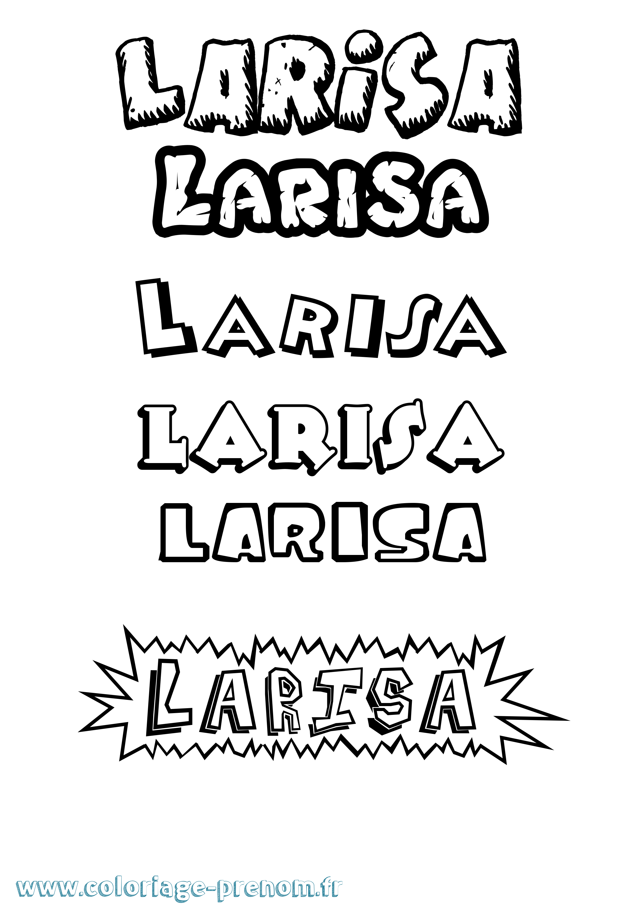 Coloriage prénom Larisa Dessin Animé