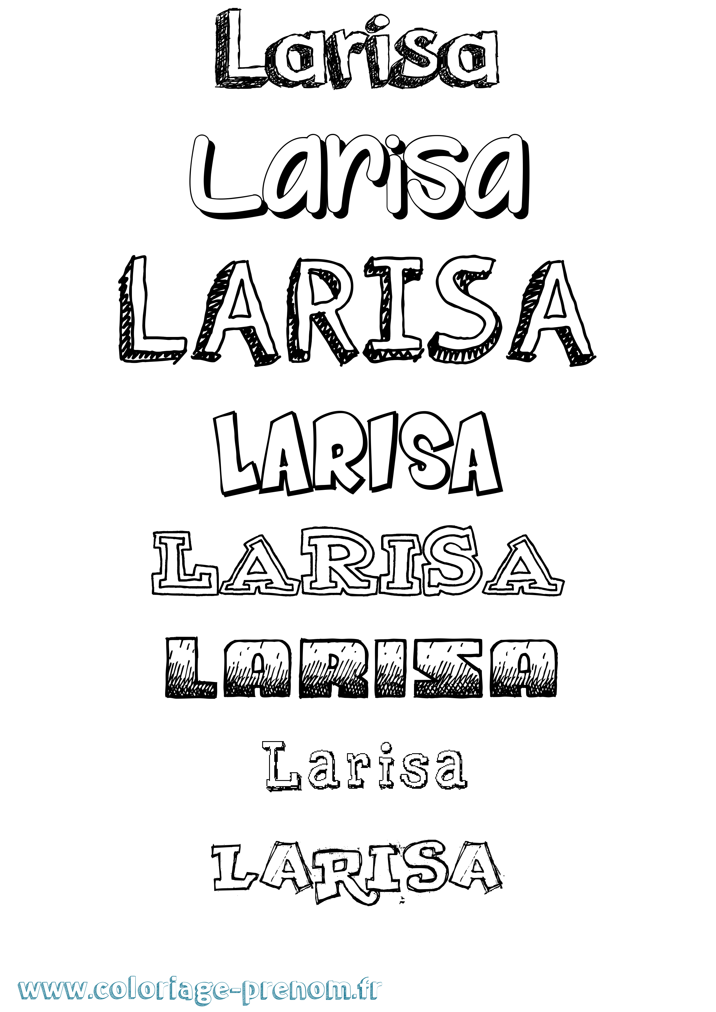 Coloriage prénom Larisa Dessiné