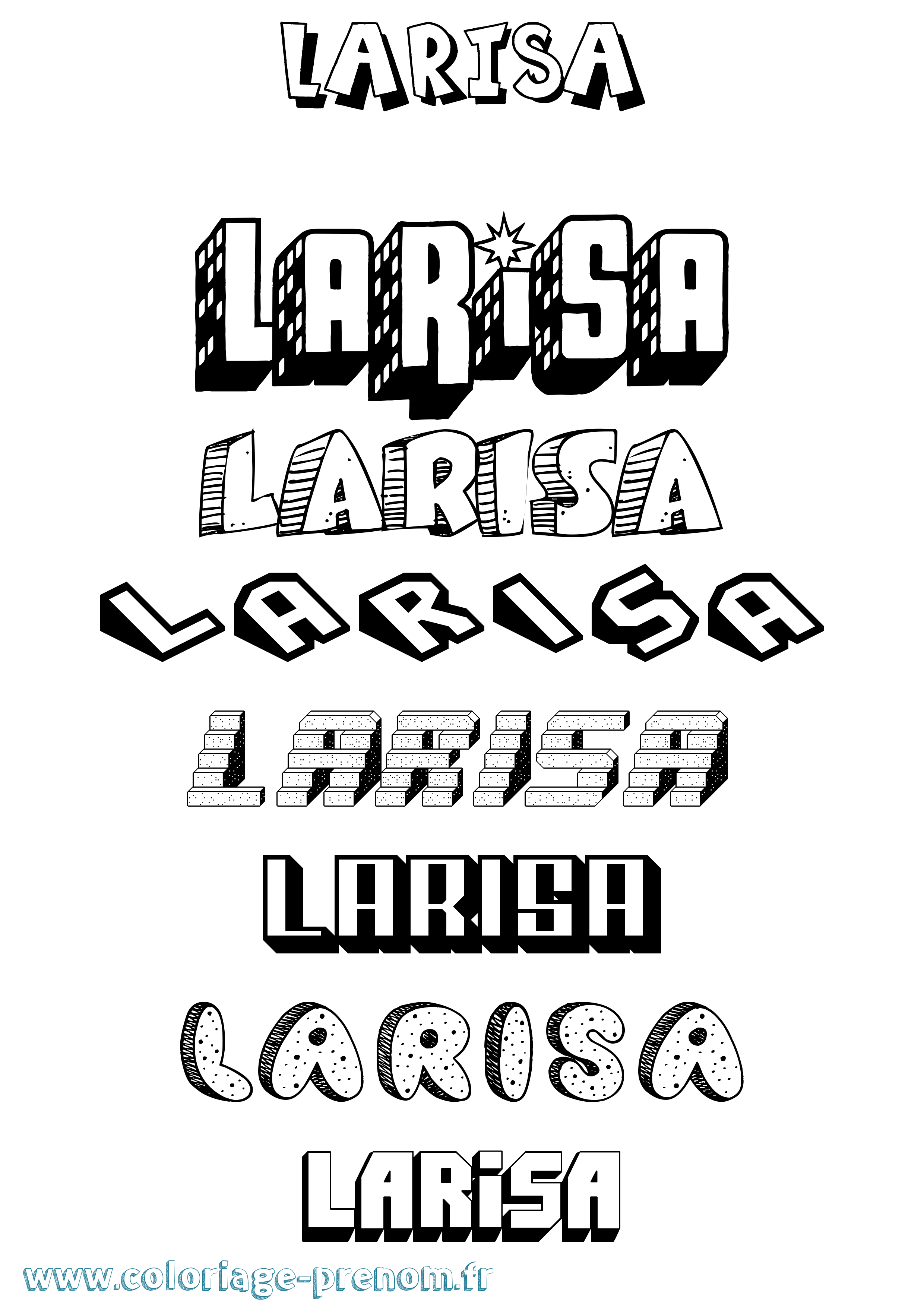 Coloriage prénom Larisa Effet 3D