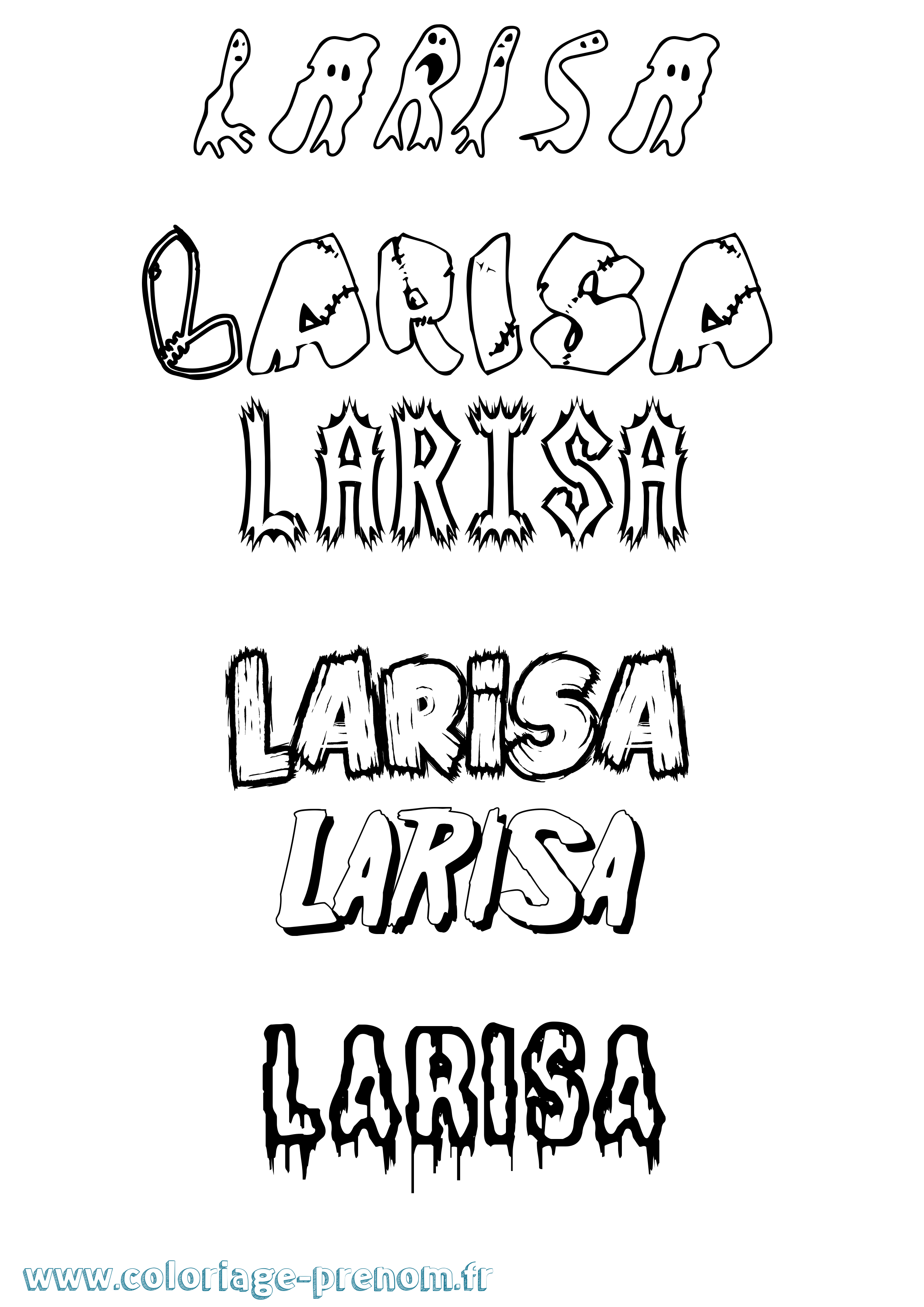 Coloriage prénom Larisa Frisson
