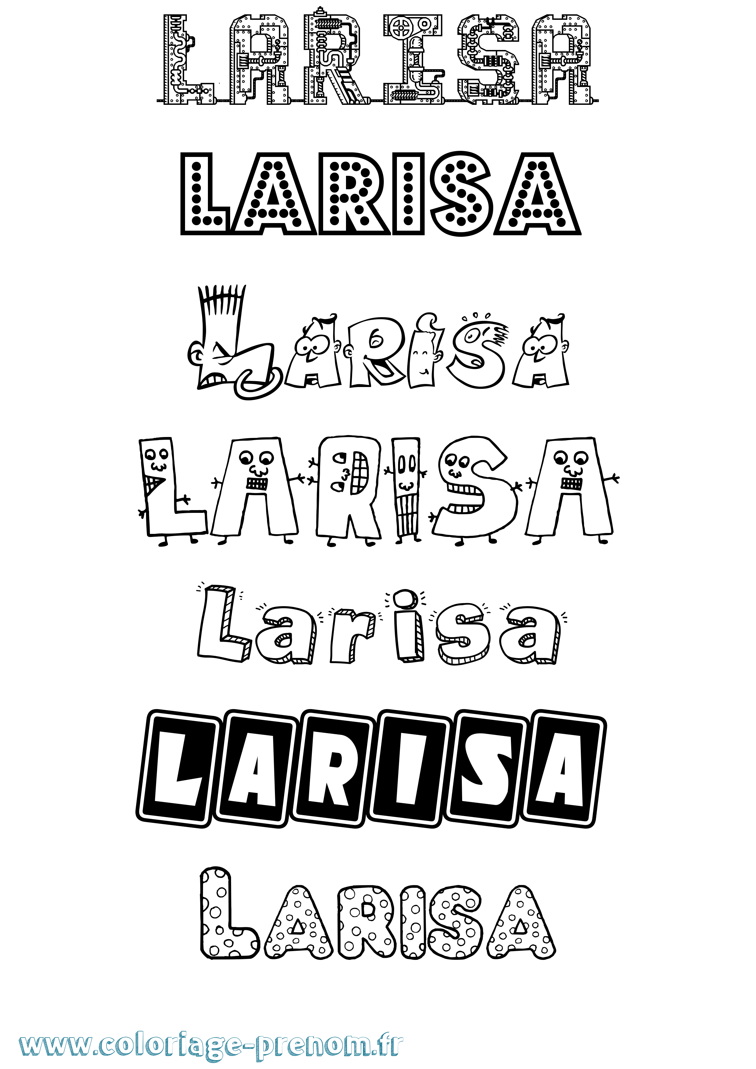 Coloriage prénom Larisa Fun