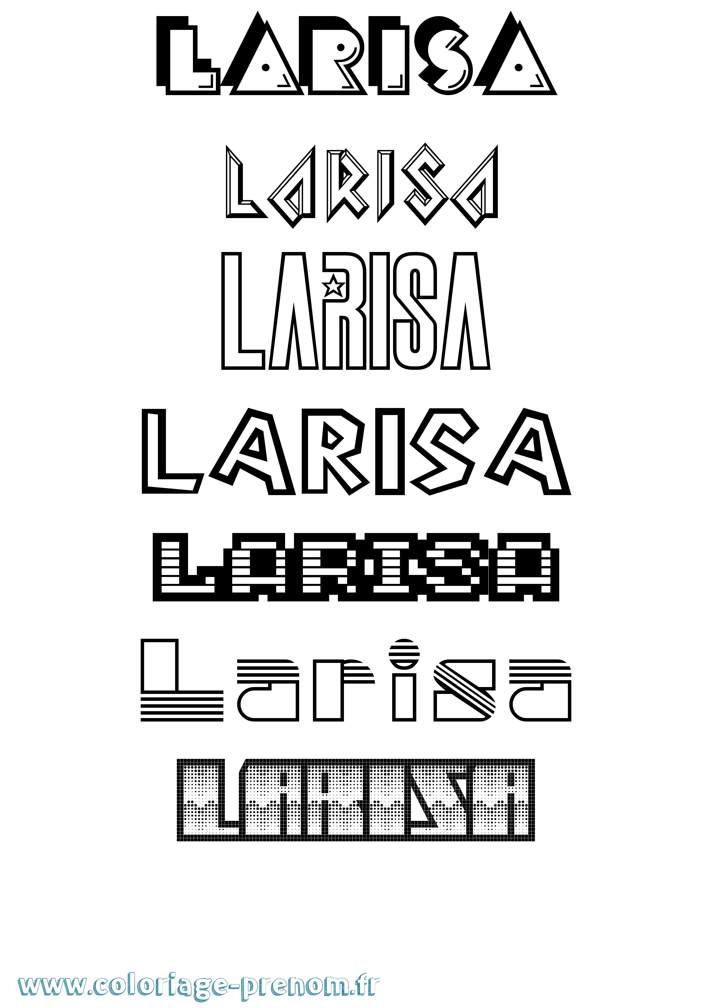 Coloriage prénom Larisa Jeux Vidéos
