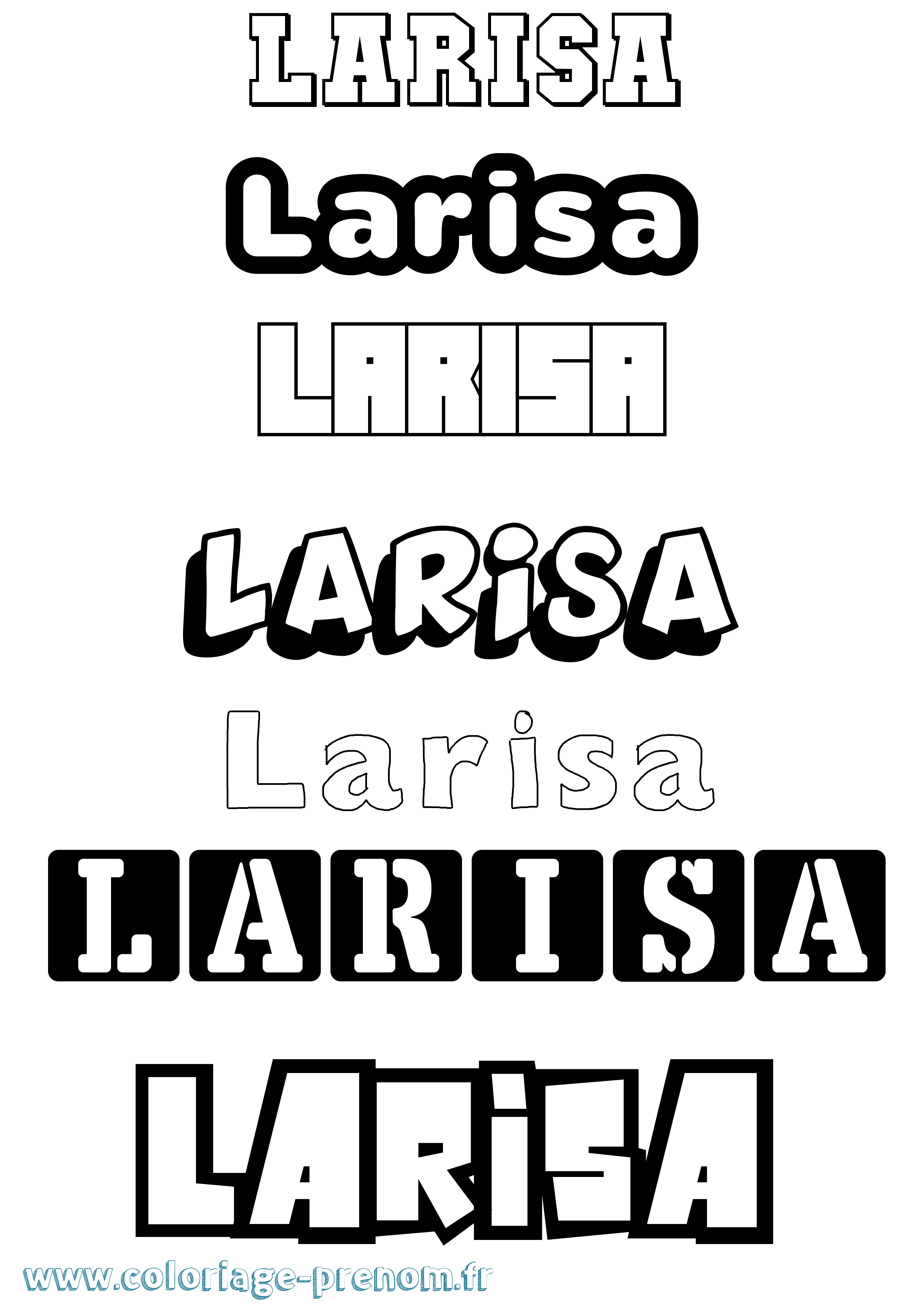 Coloriage prénom Larisa Simple