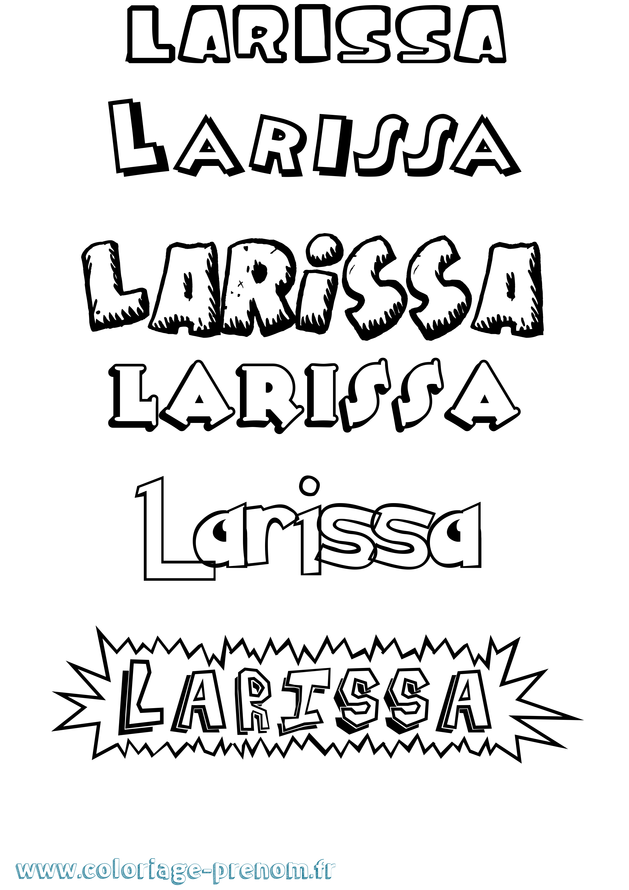 Coloriage prénom Larissa Dessin Animé
