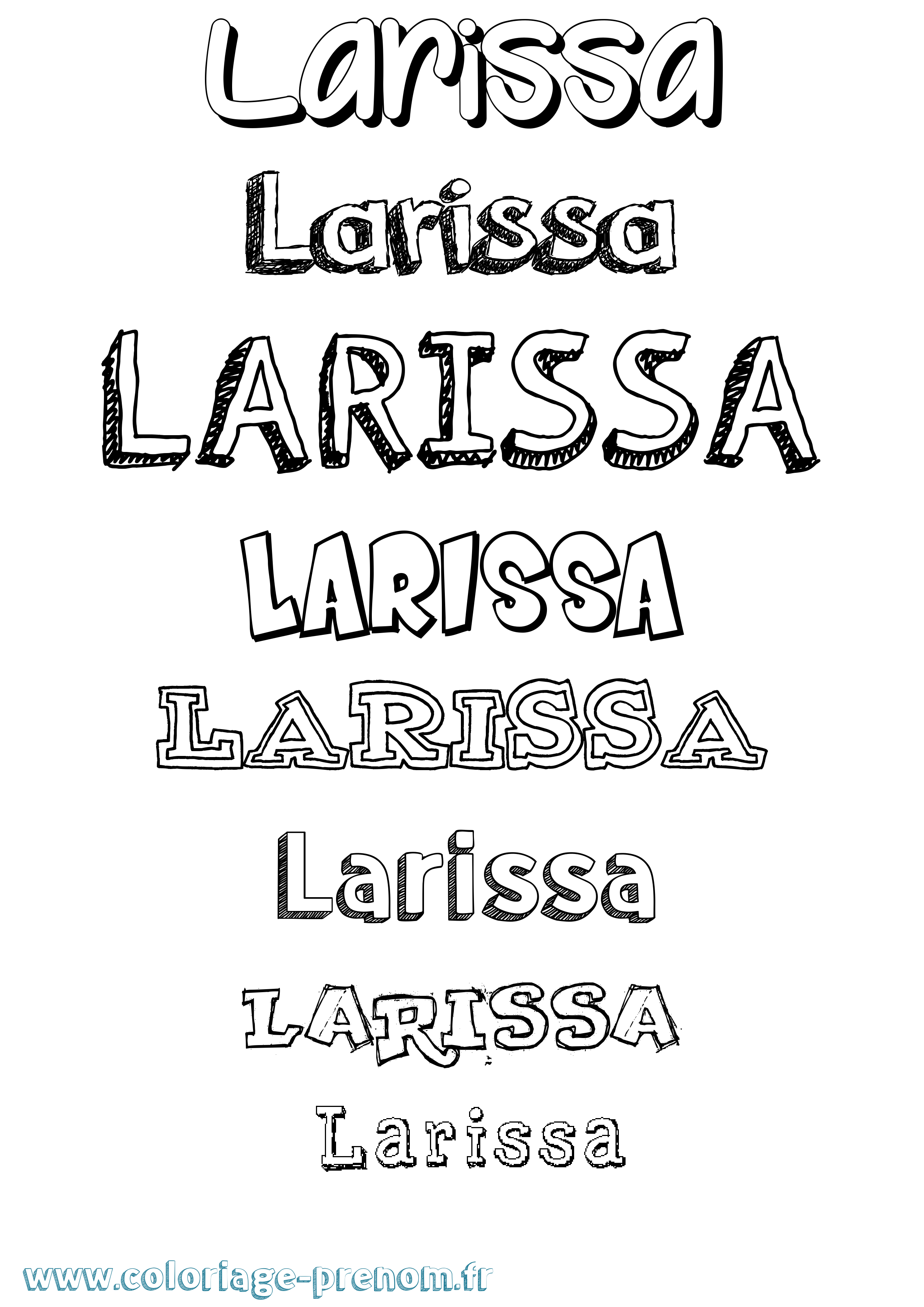 Coloriage prénom Larissa Dessiné