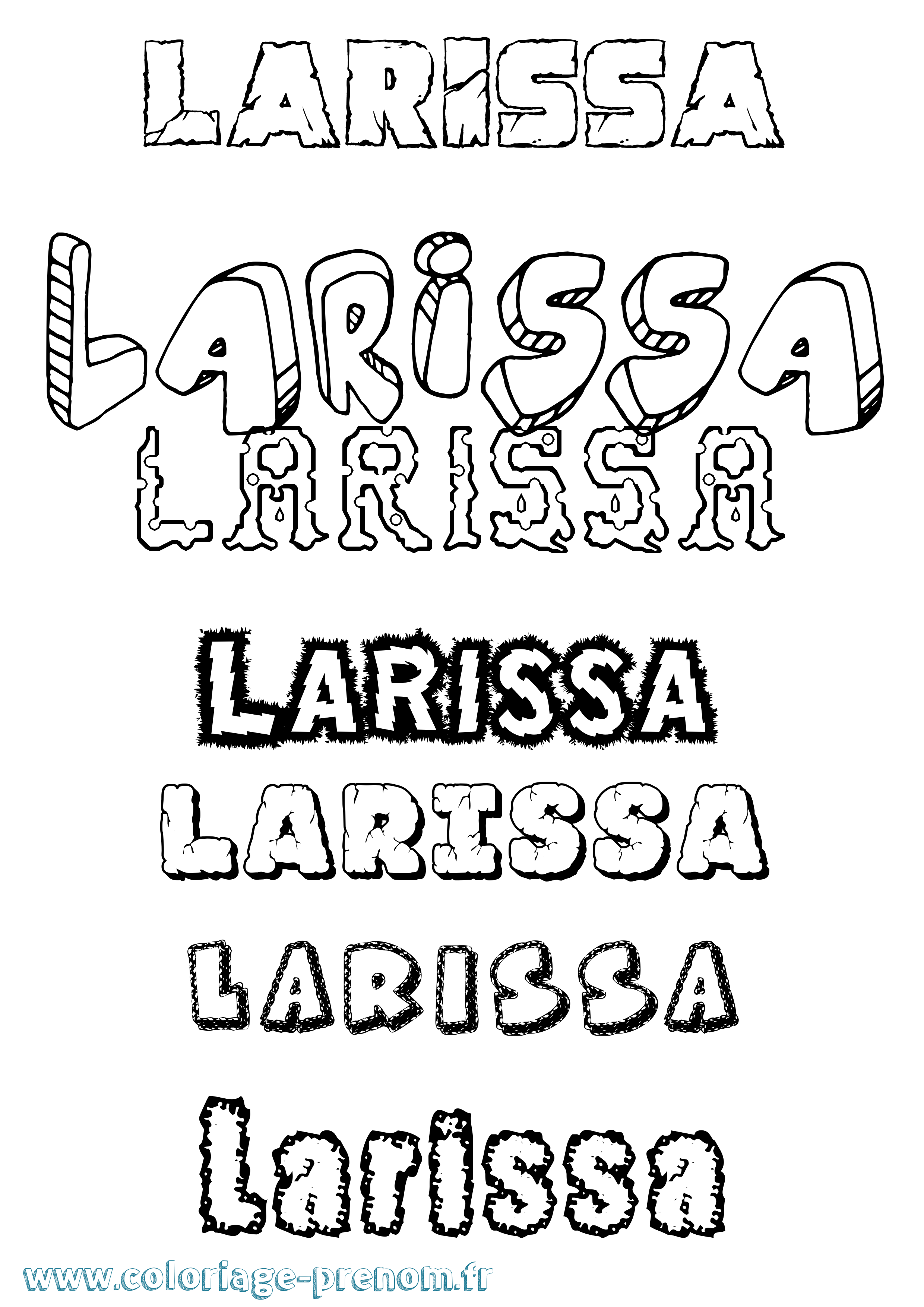 Coloriage prénom Larissa Destructuré