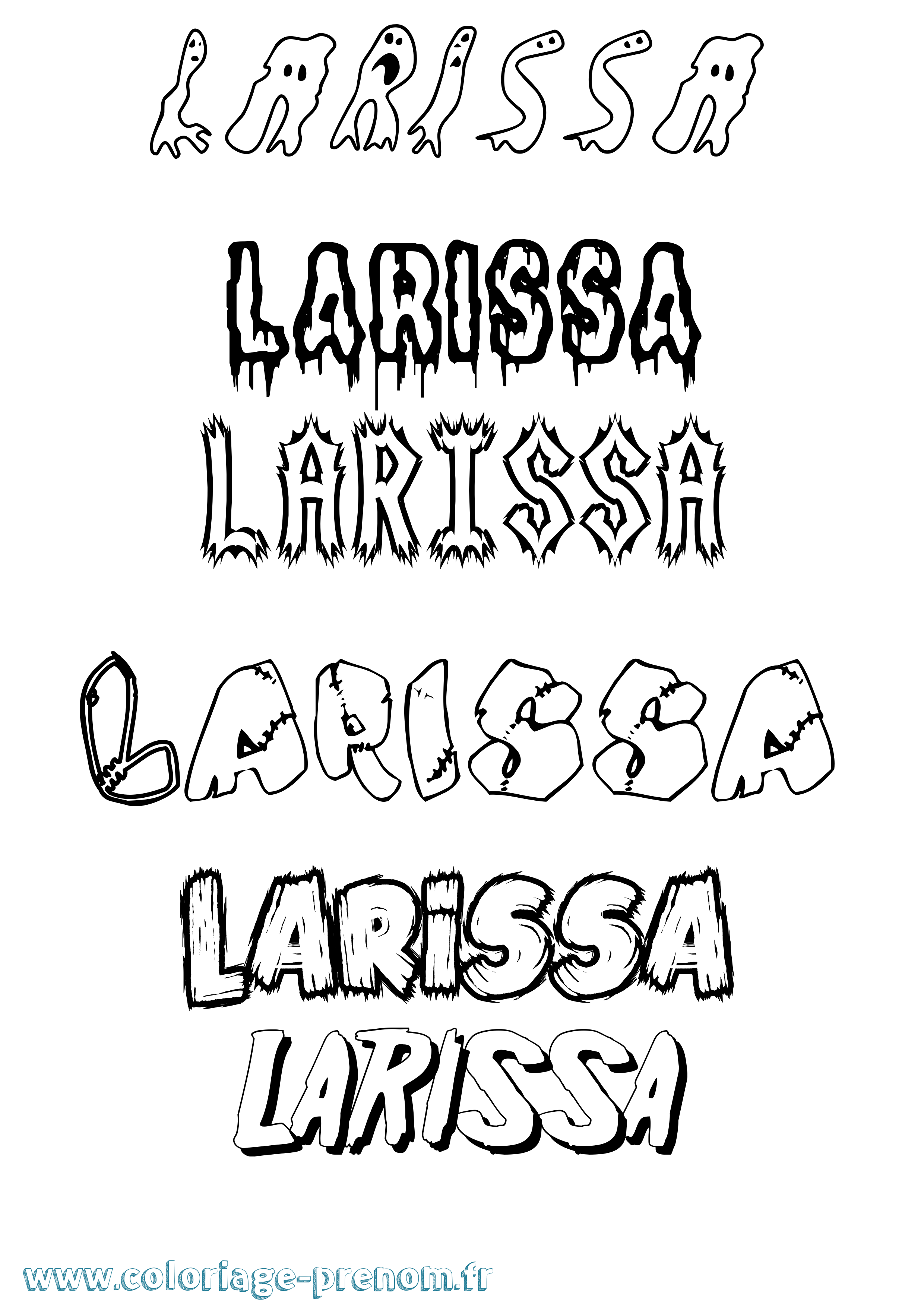Coloriage prénom Larissa Frisson