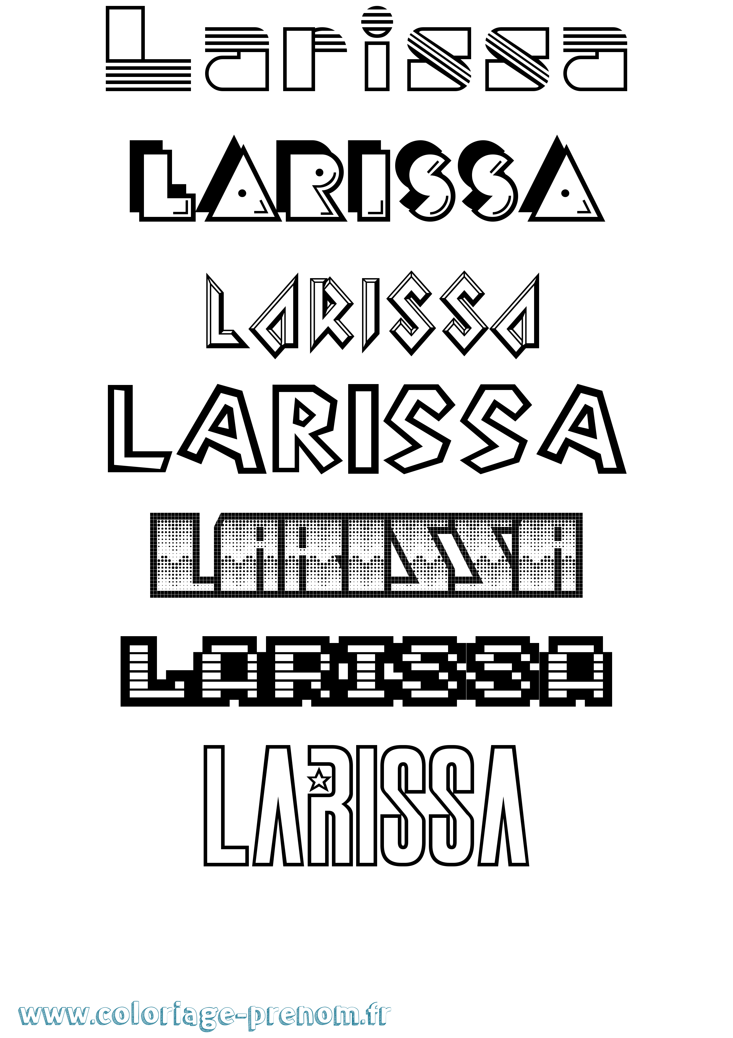 Coloriage prénom Larissa Jeux Vidéos