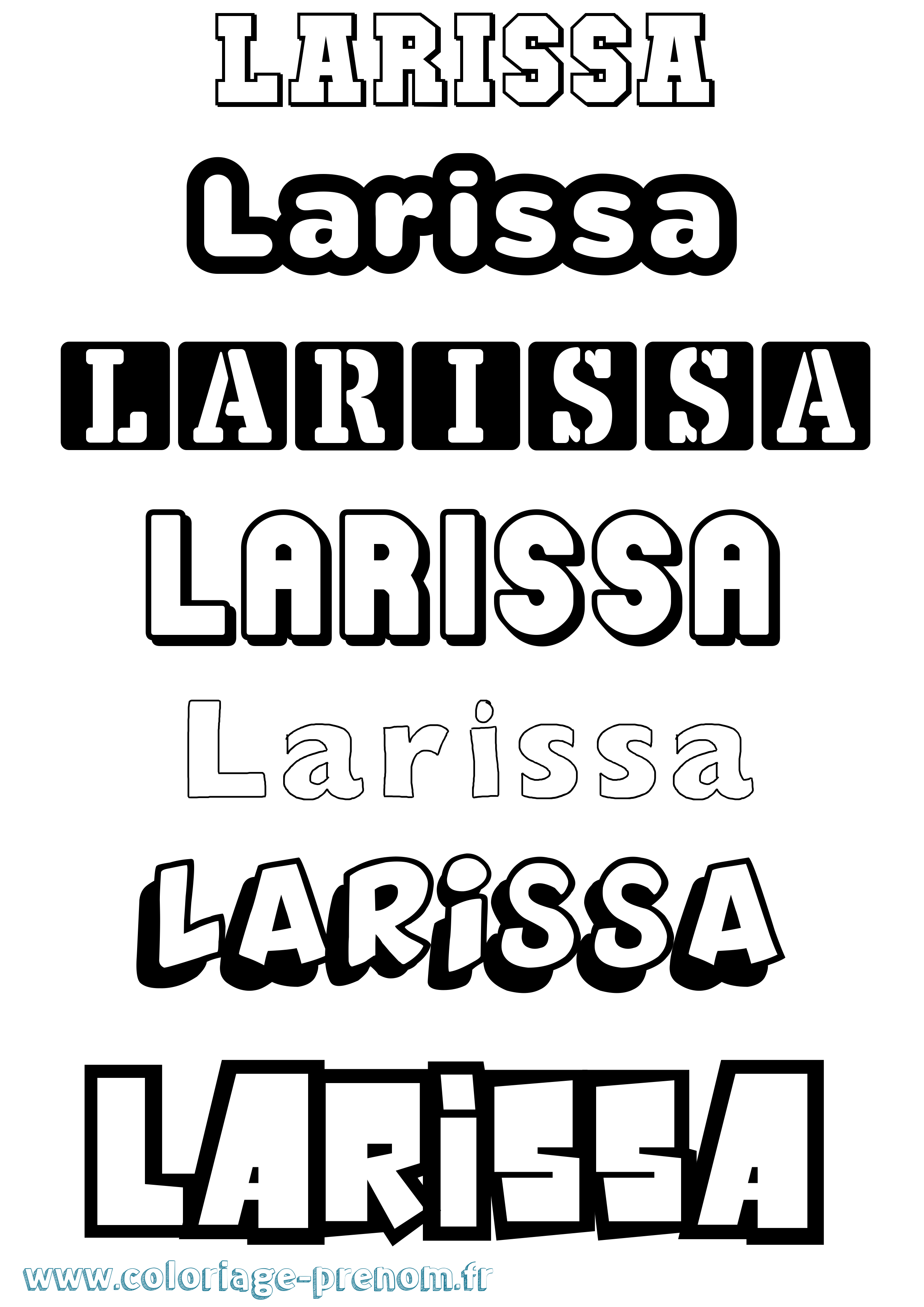 Coloriage prénom Larissa Simple