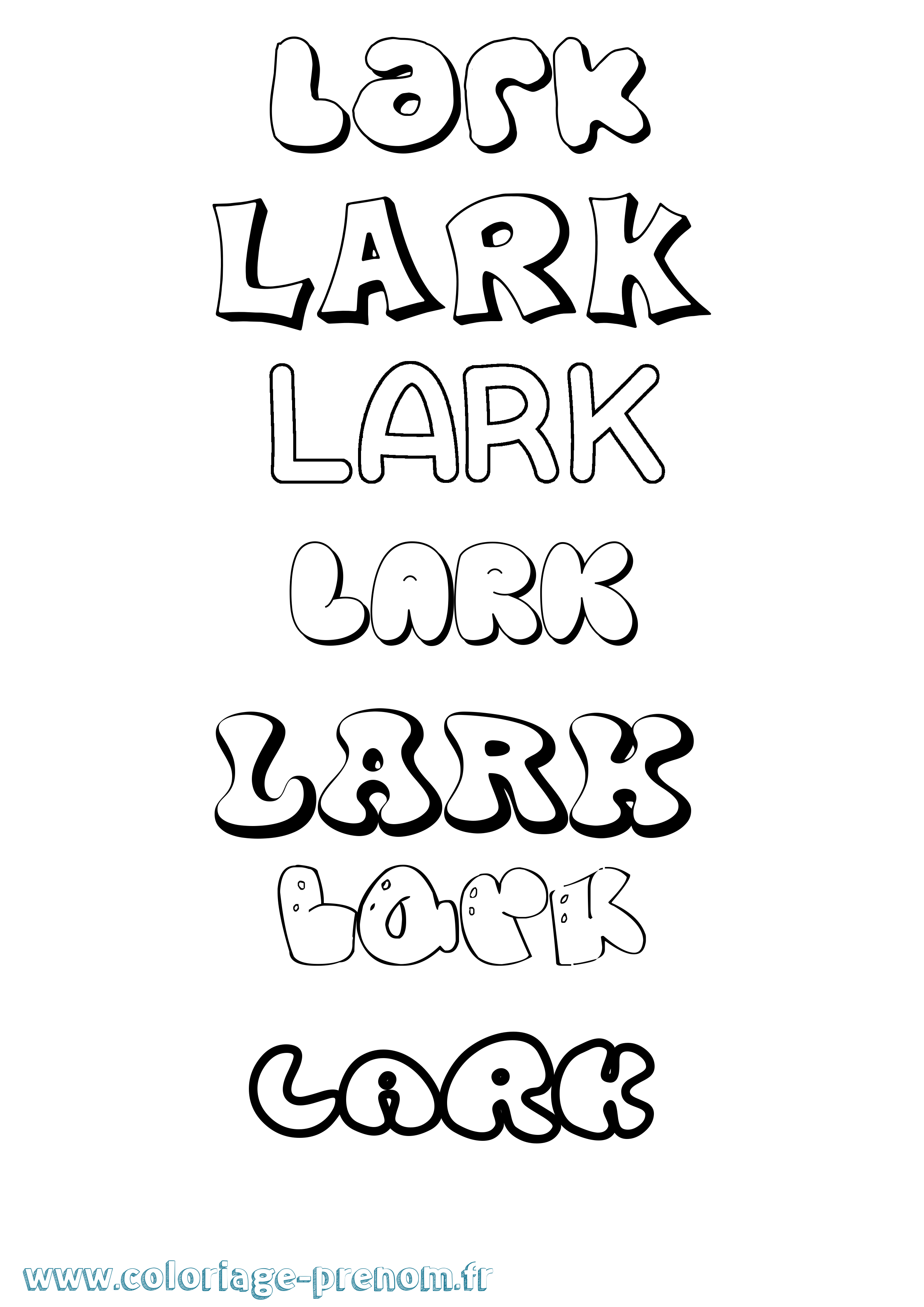 Coloriage prénom Lark Bubble