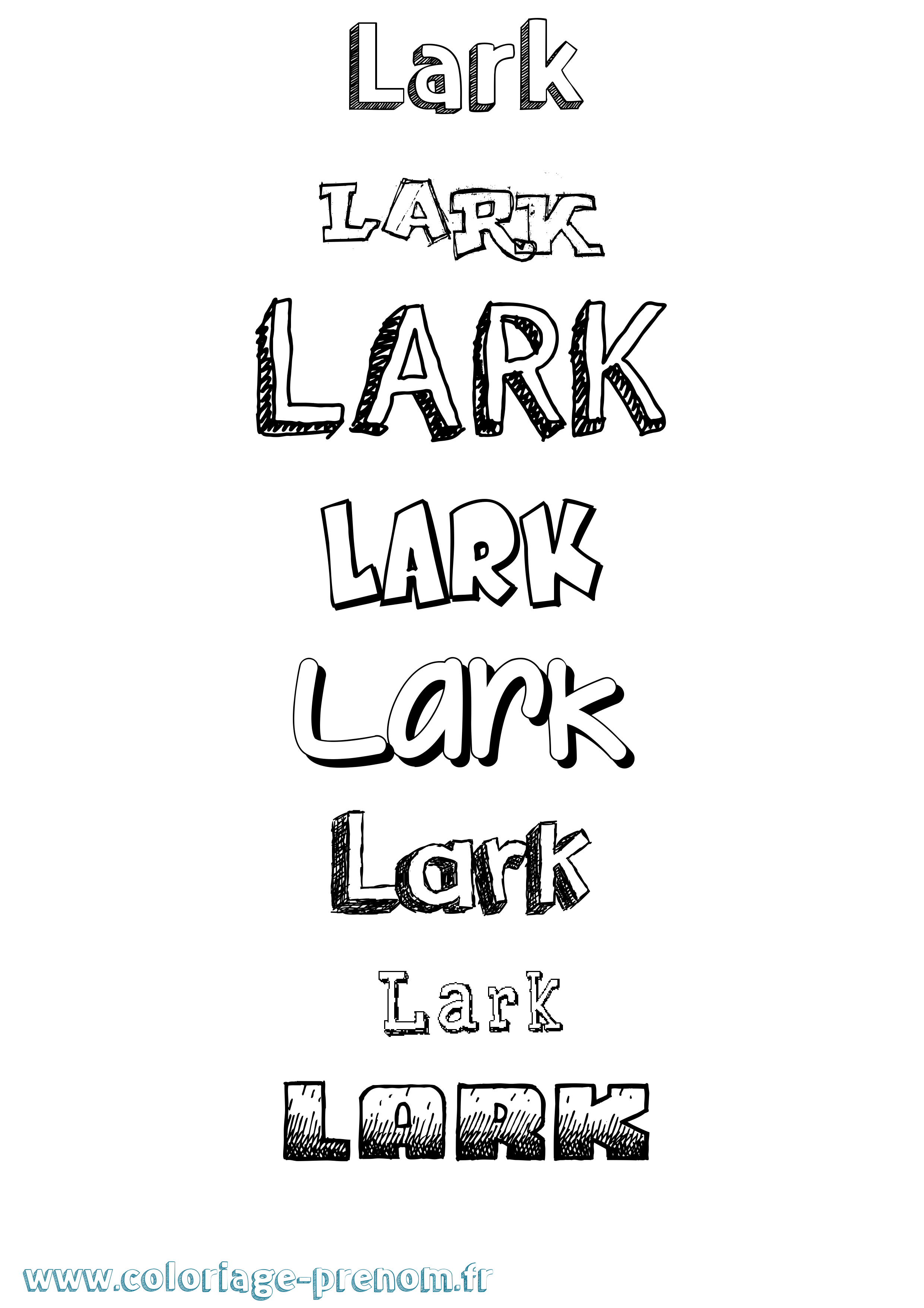 Coloriage Lark Dessiné Coloriage prénom Lark Dessiné