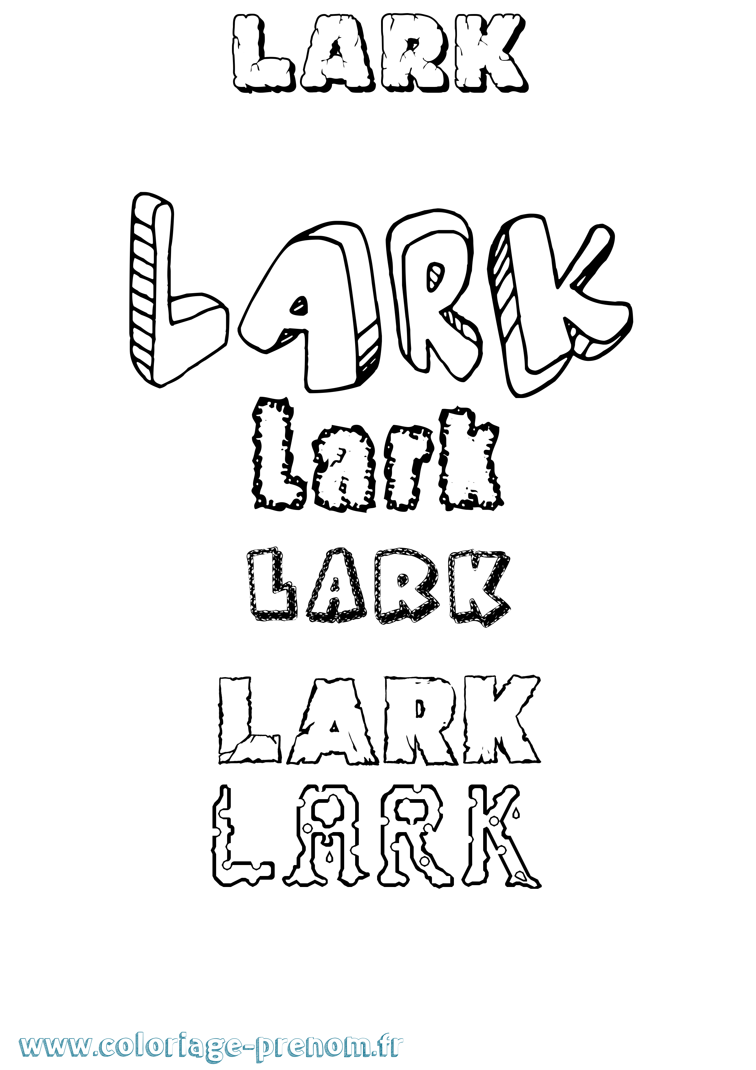 Coloriage Lark Destructuré Coloriage prénom Lark Destructuré