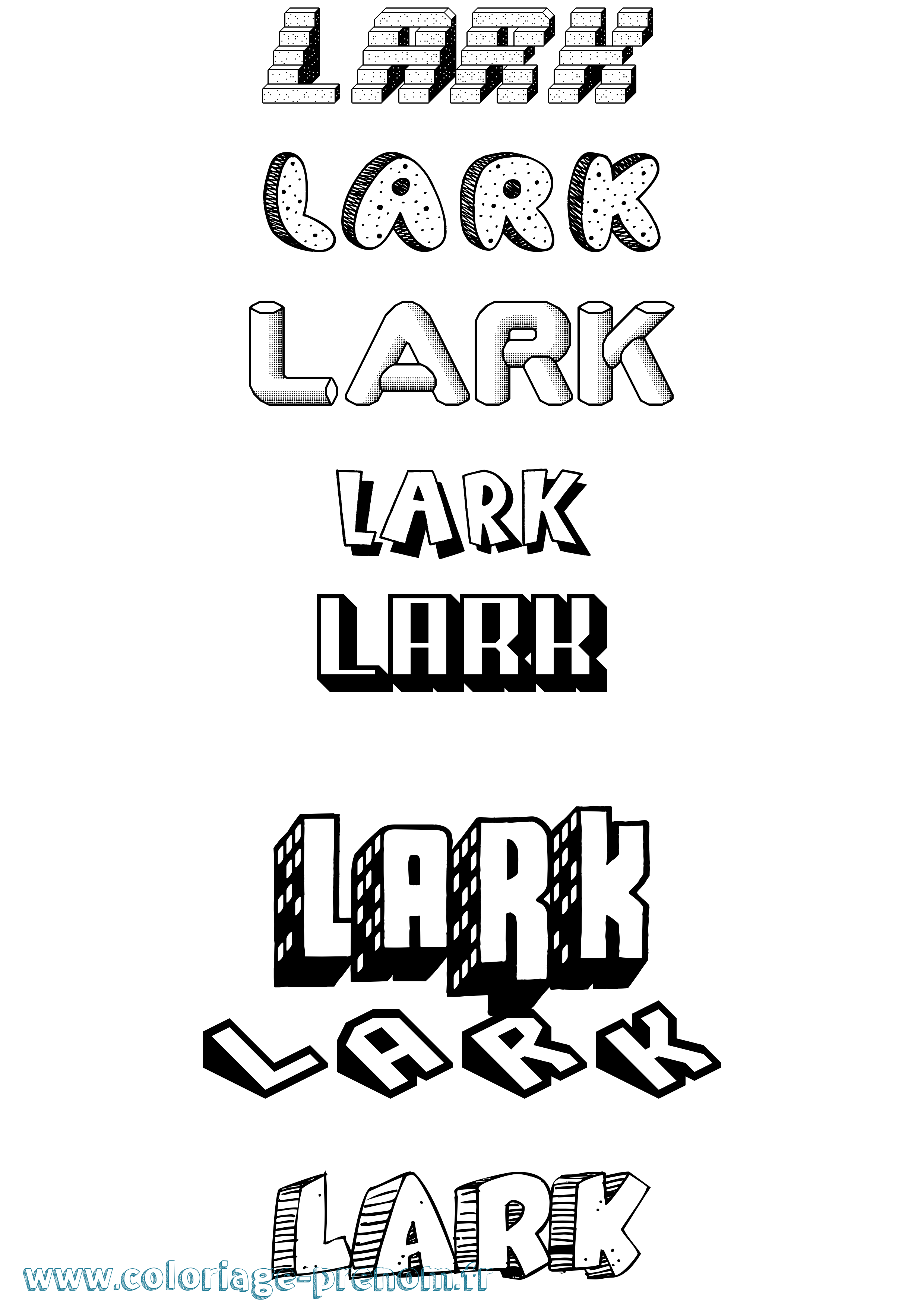 Coloriage prénom Lark Effet 3D