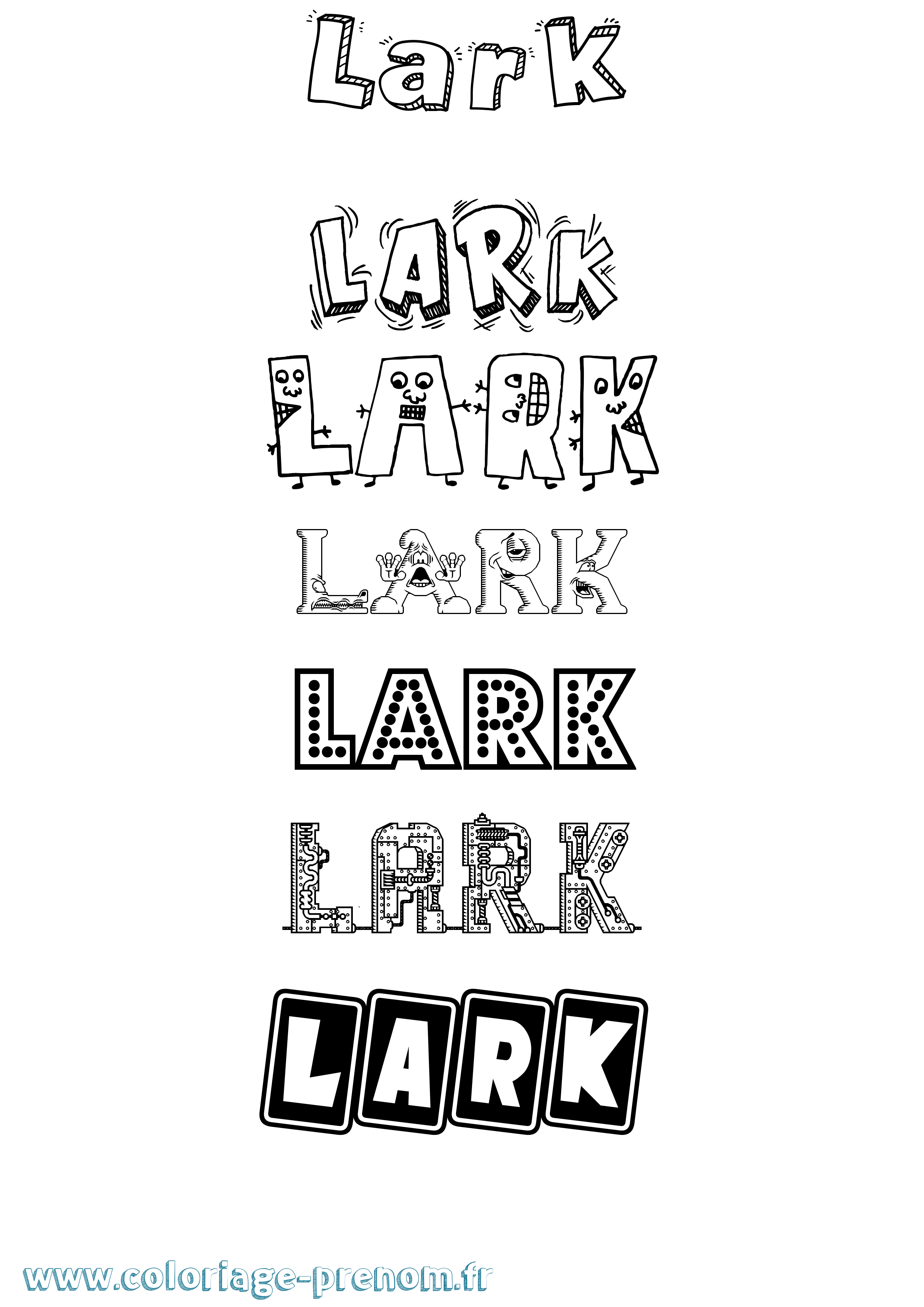 Coloriage prénom Lark Fun