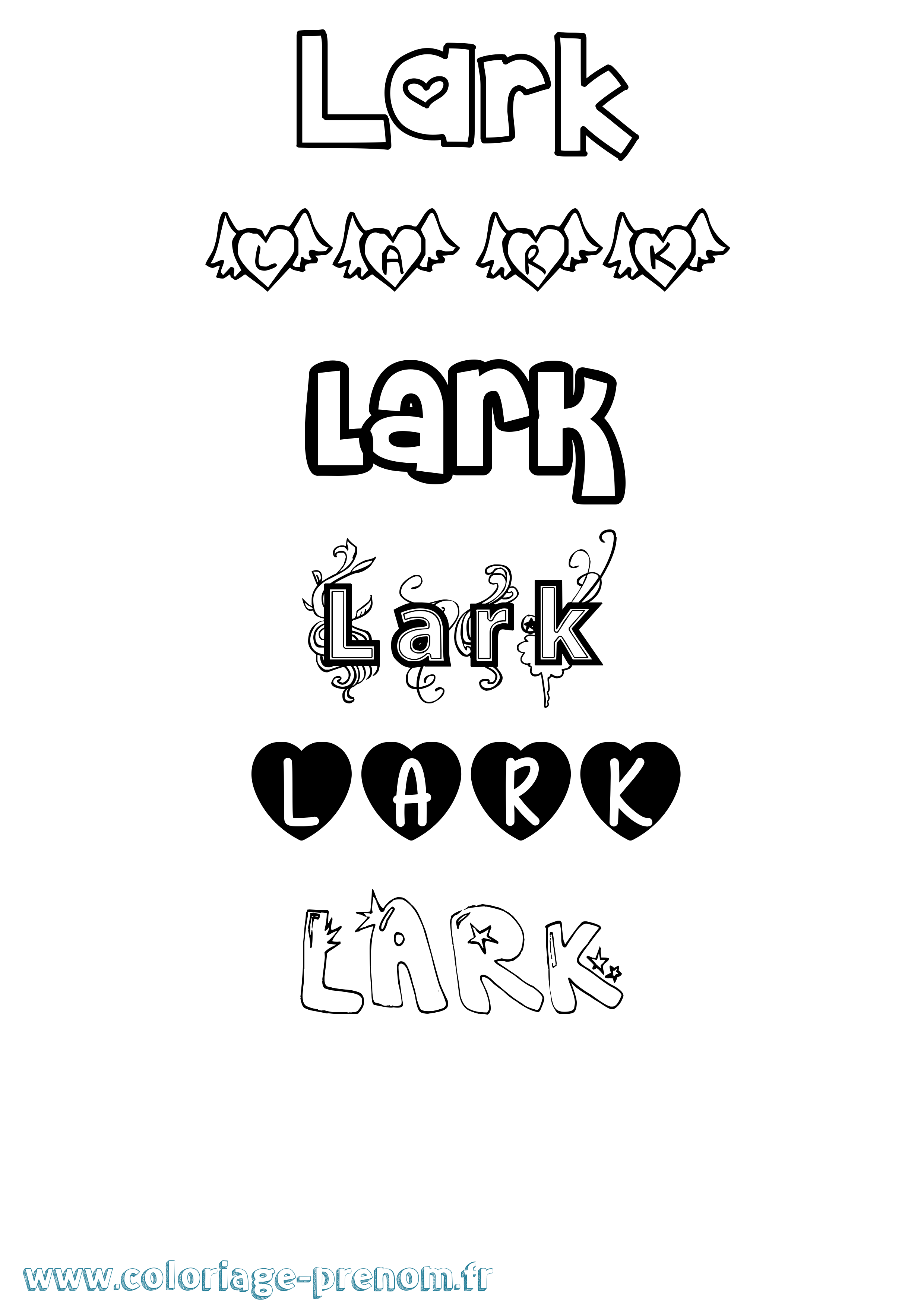 Coloriage prénom Lark Girly