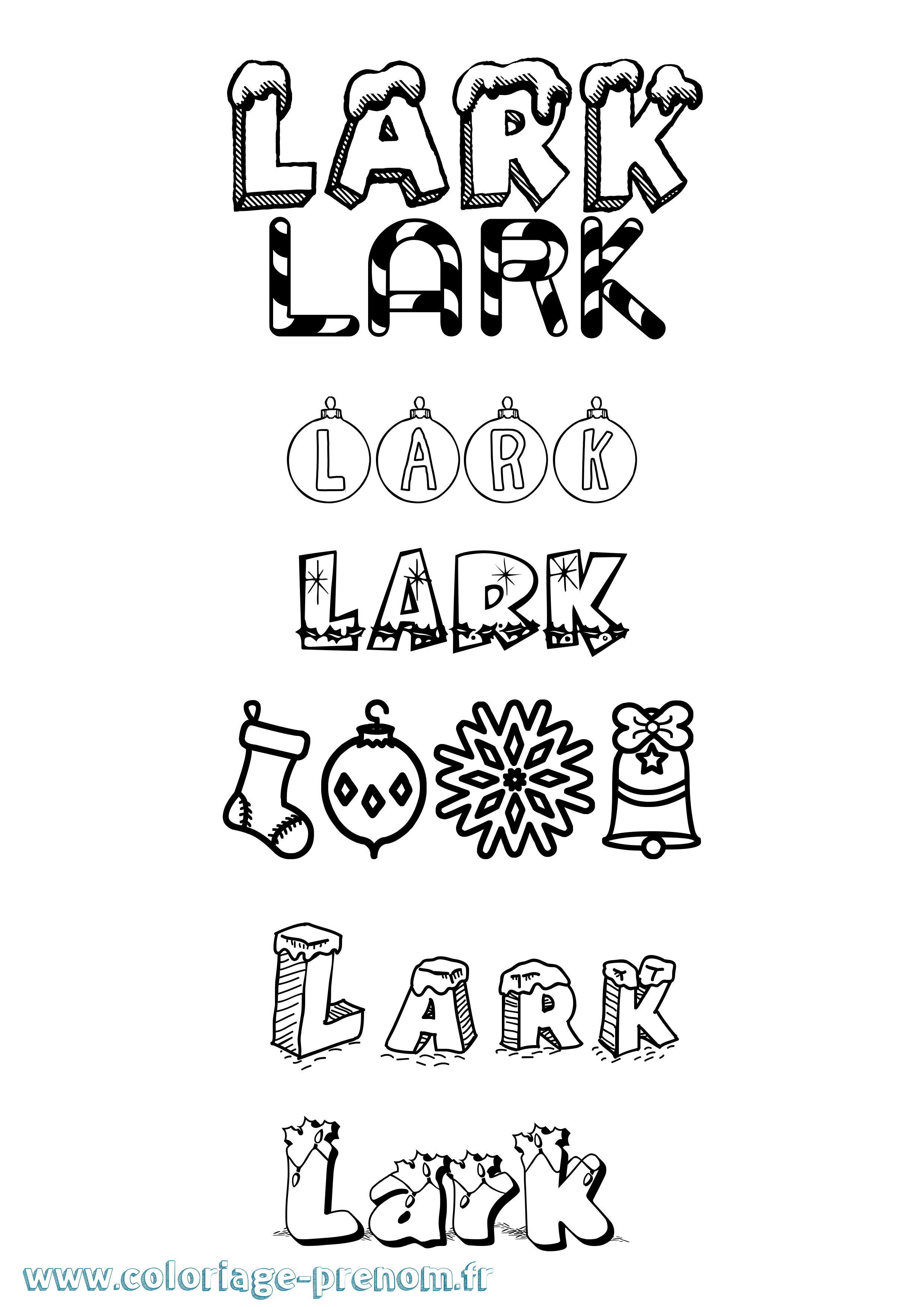 Coloriage Lark Noël Coloriage prénom Lark Noël