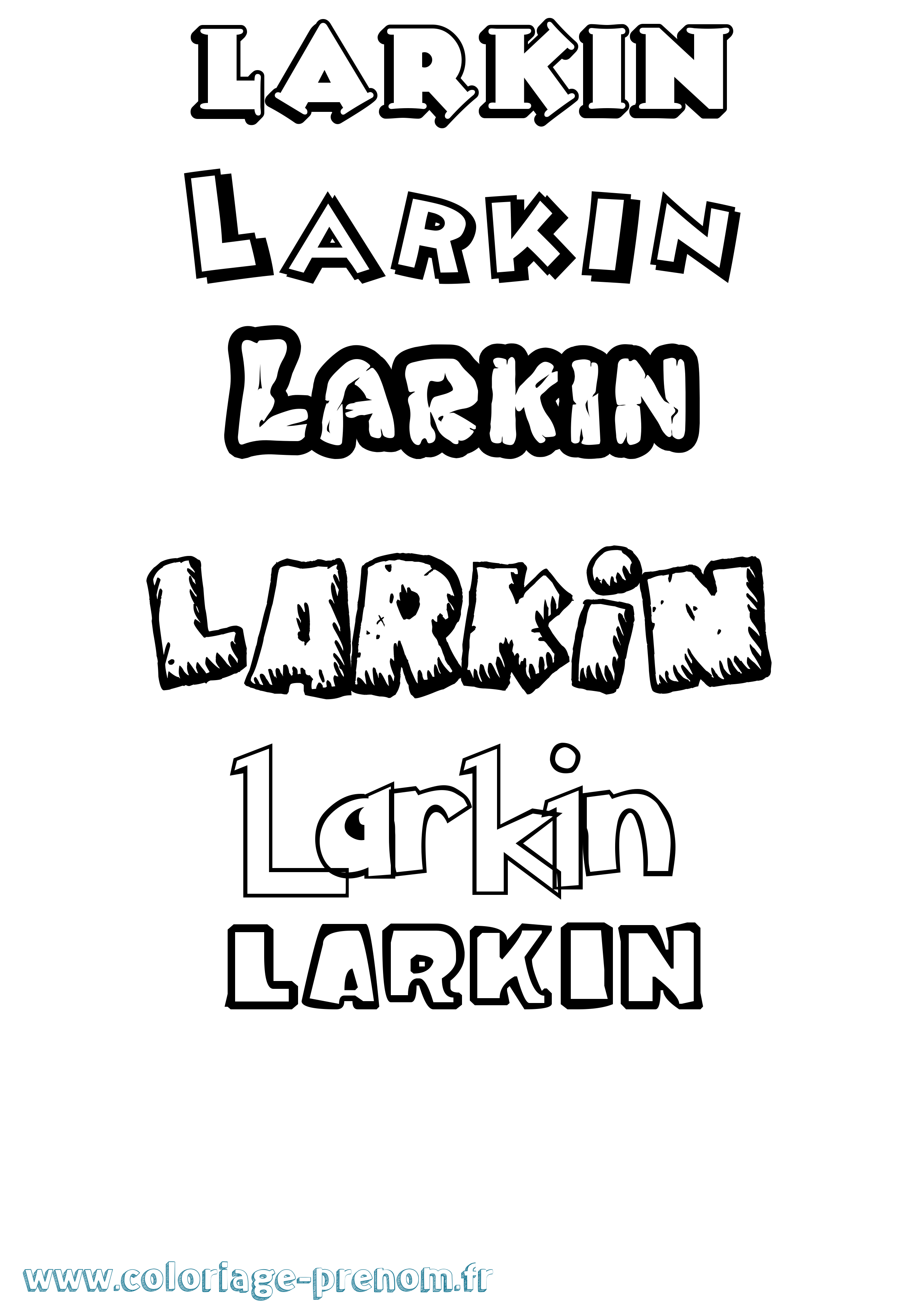 Coloriage prénom Larkin Dessin Animé