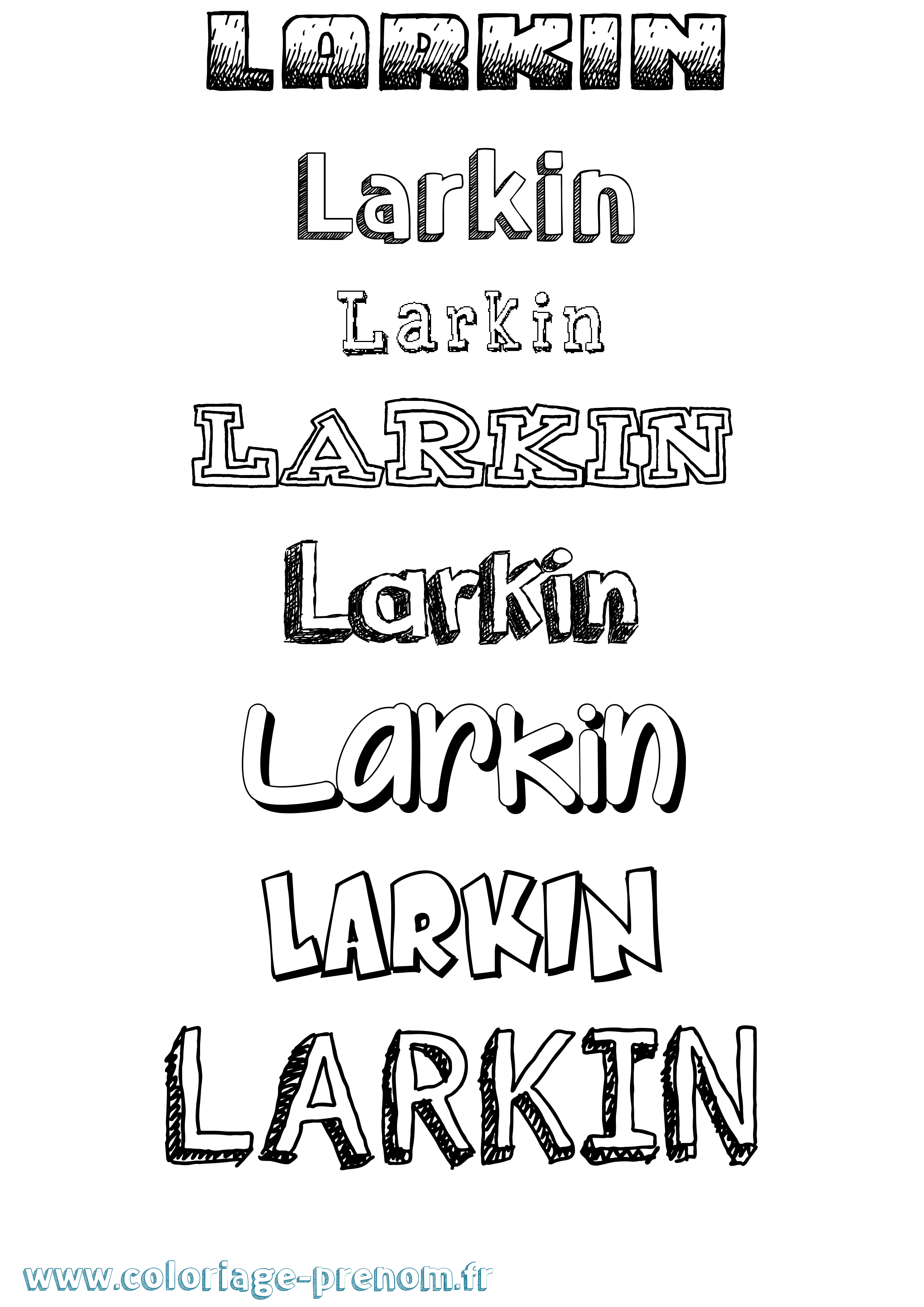 Coloriage prénom Larkin Dessiné