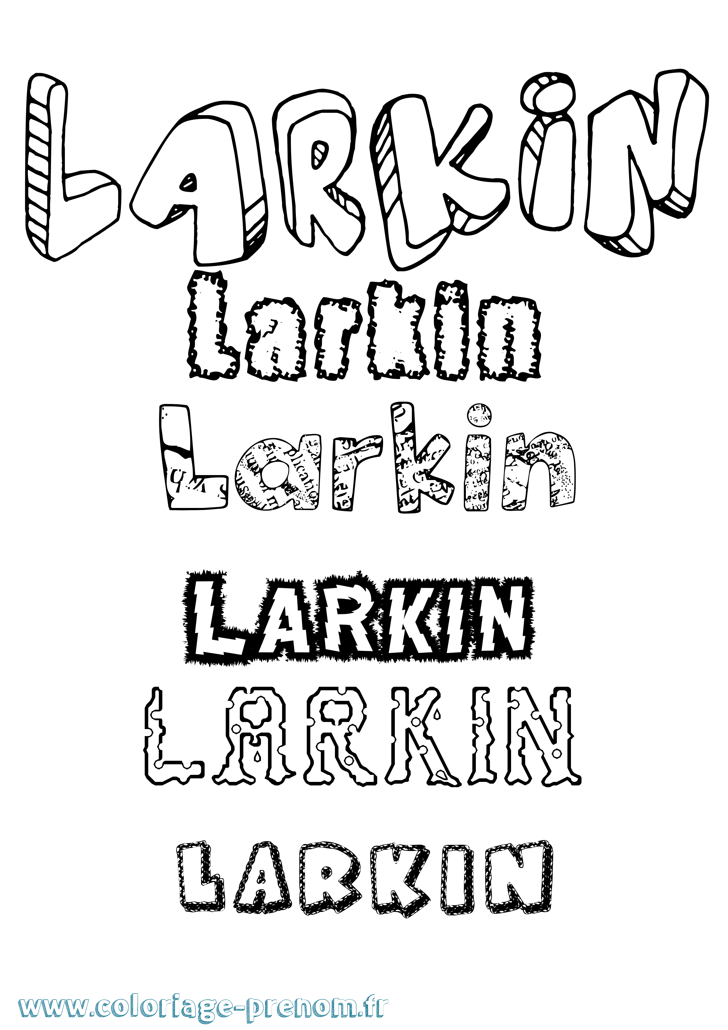 Coloriage prénom Larkin Destructuré