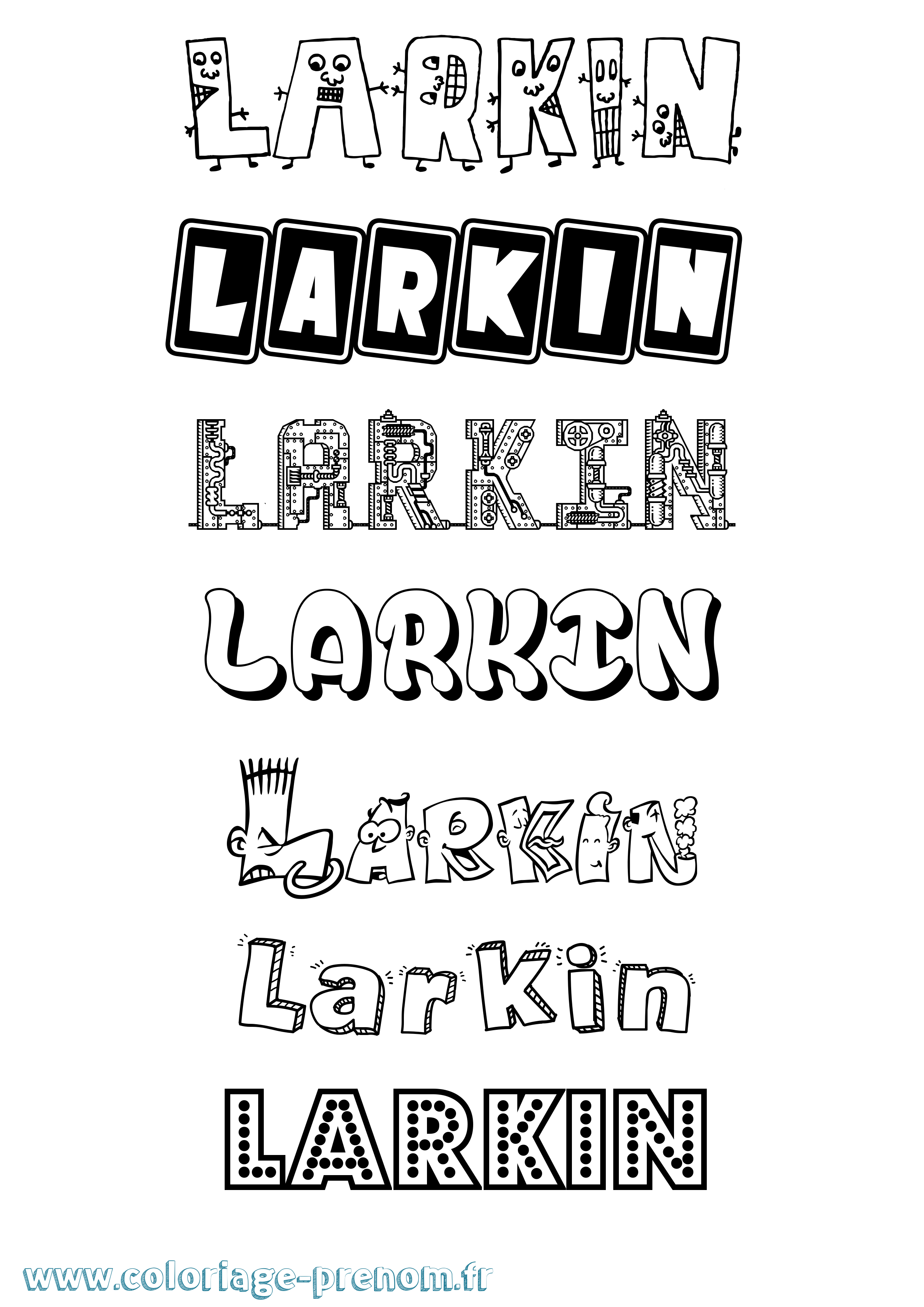 Coloriage prénom Larkin Fun
