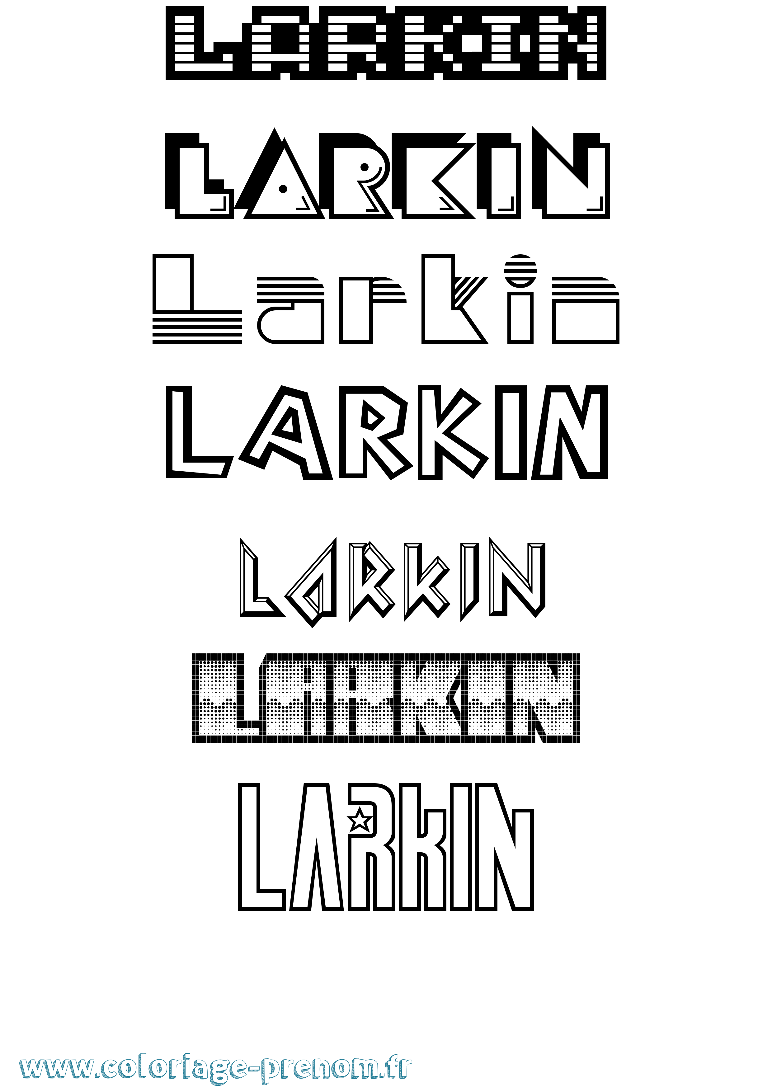 Coloriage prénom Larkin Jeux Vidéos