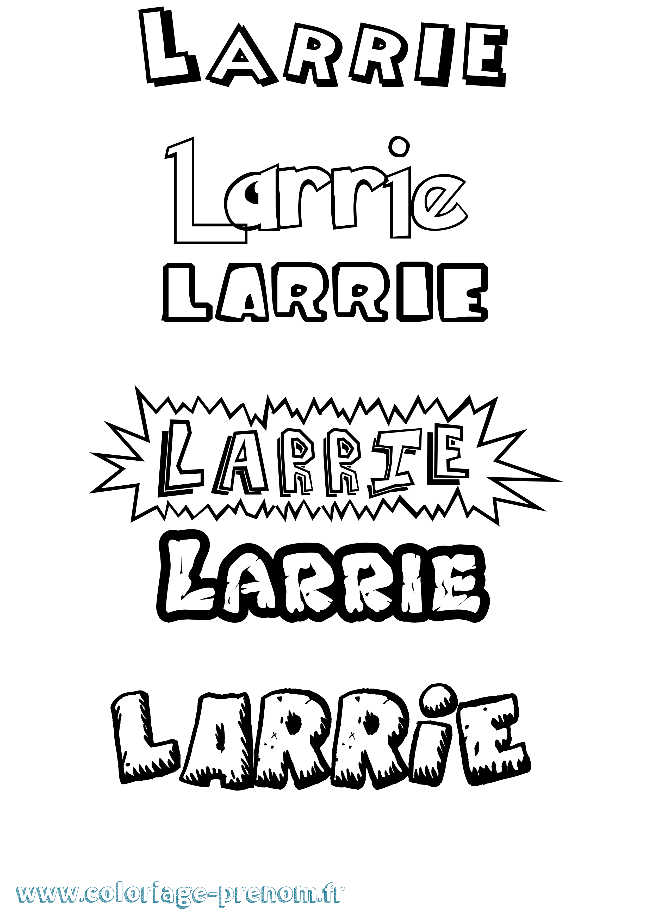 Coloriage Larrie Dessin Animé Coloriage prénom Larrie Dessin Animé