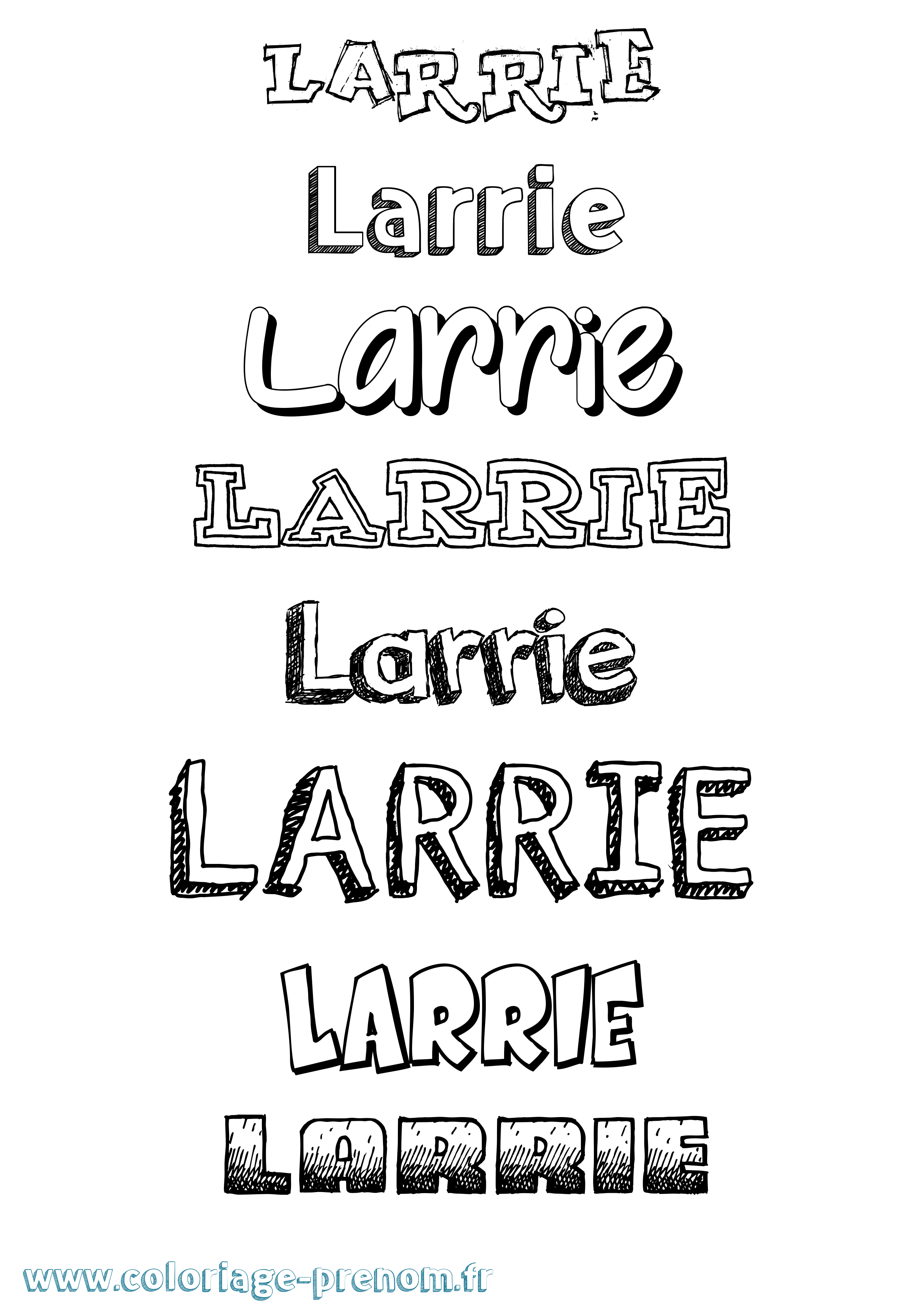Coloriage prénom Larrie Dessiné