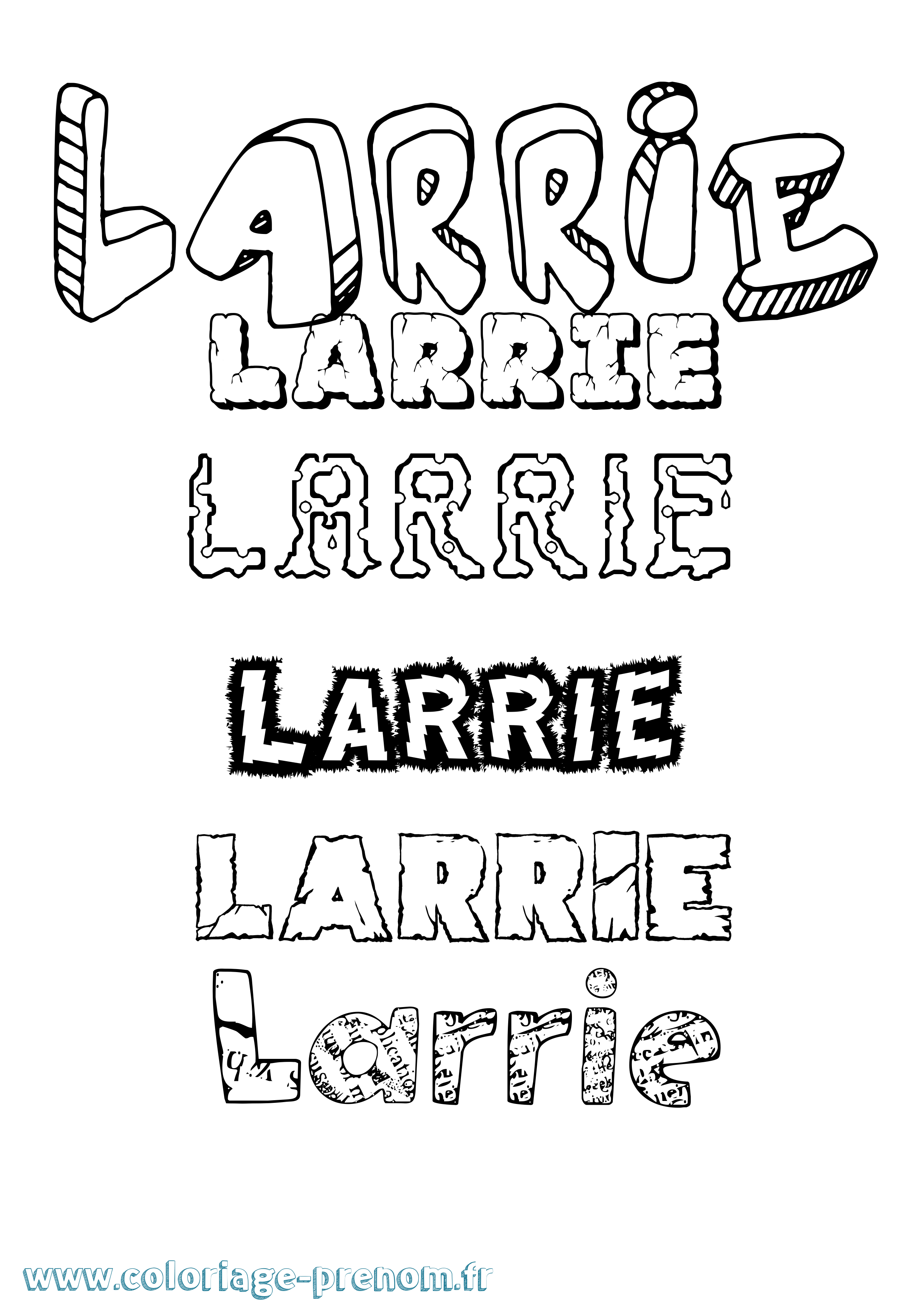 Coloriage prénom Larrie Destructuré