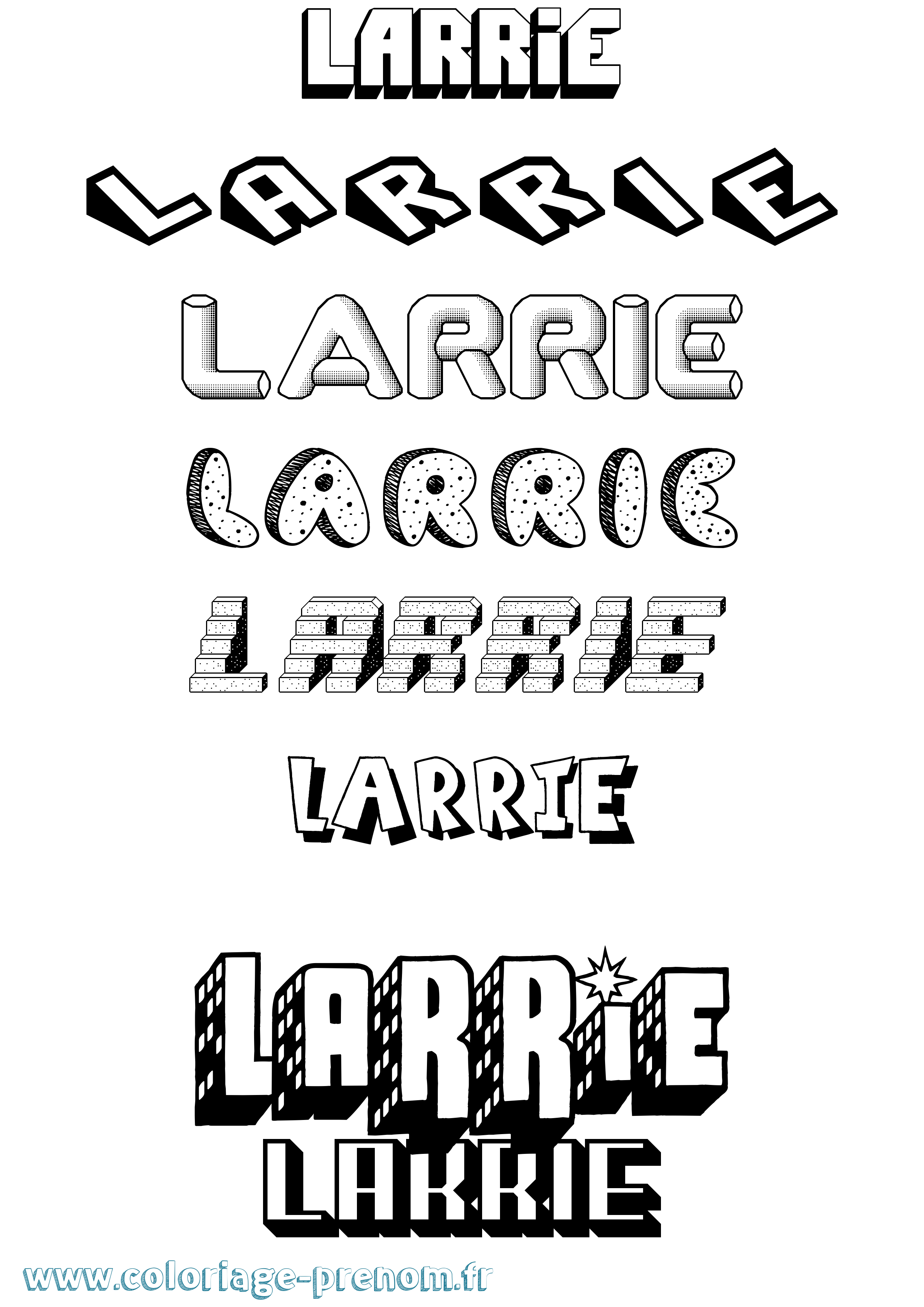 Coloriage Larrie Effet 3D Coloriage prénom Larrie Effet 3D