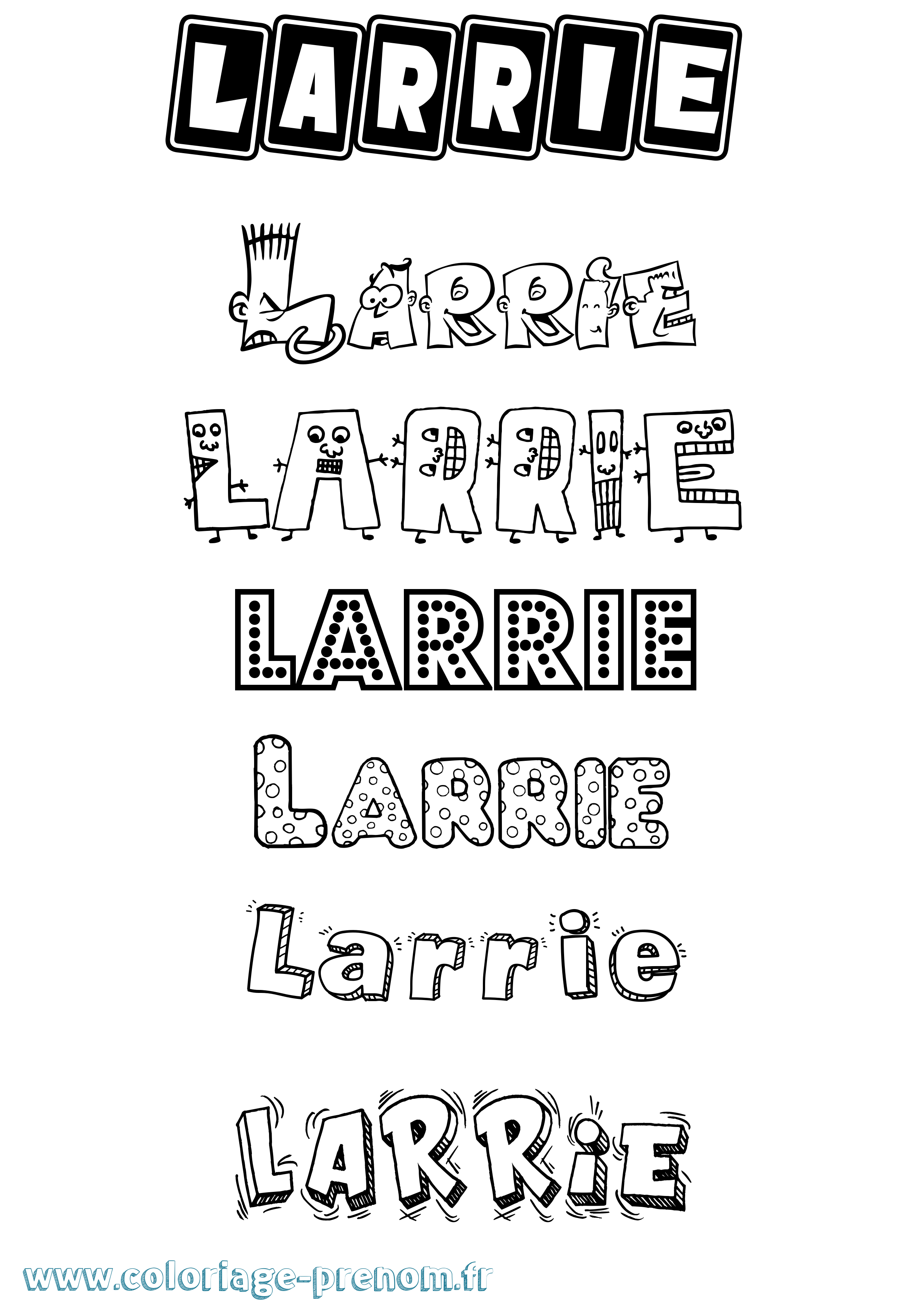 Coloriage prénom Larrie Fun