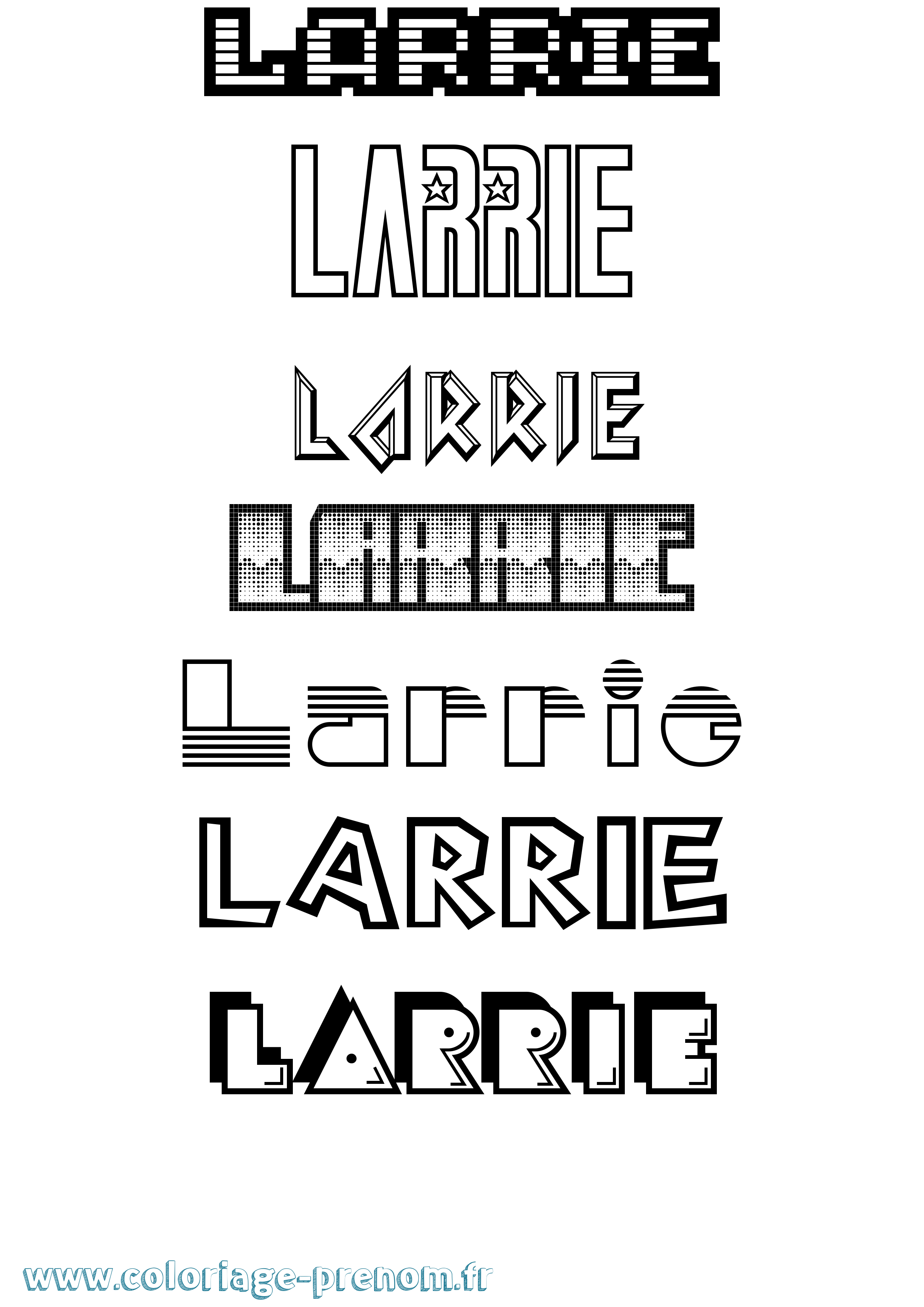 Coloriage Larrie Jeux Vidéos Coloriage prénom Larrie Jeux Vidéos