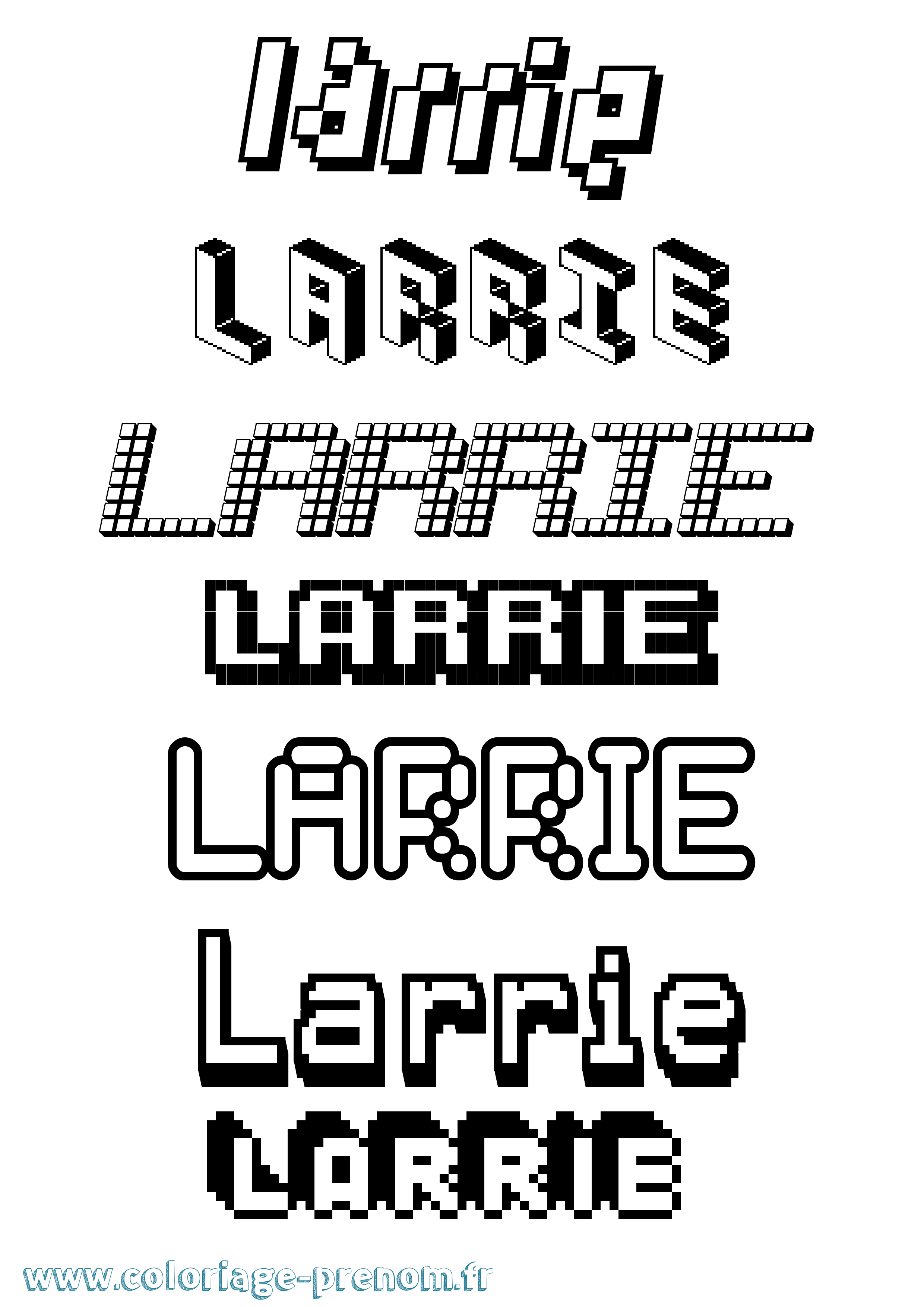 Coloriage prénom Larrie Pixel