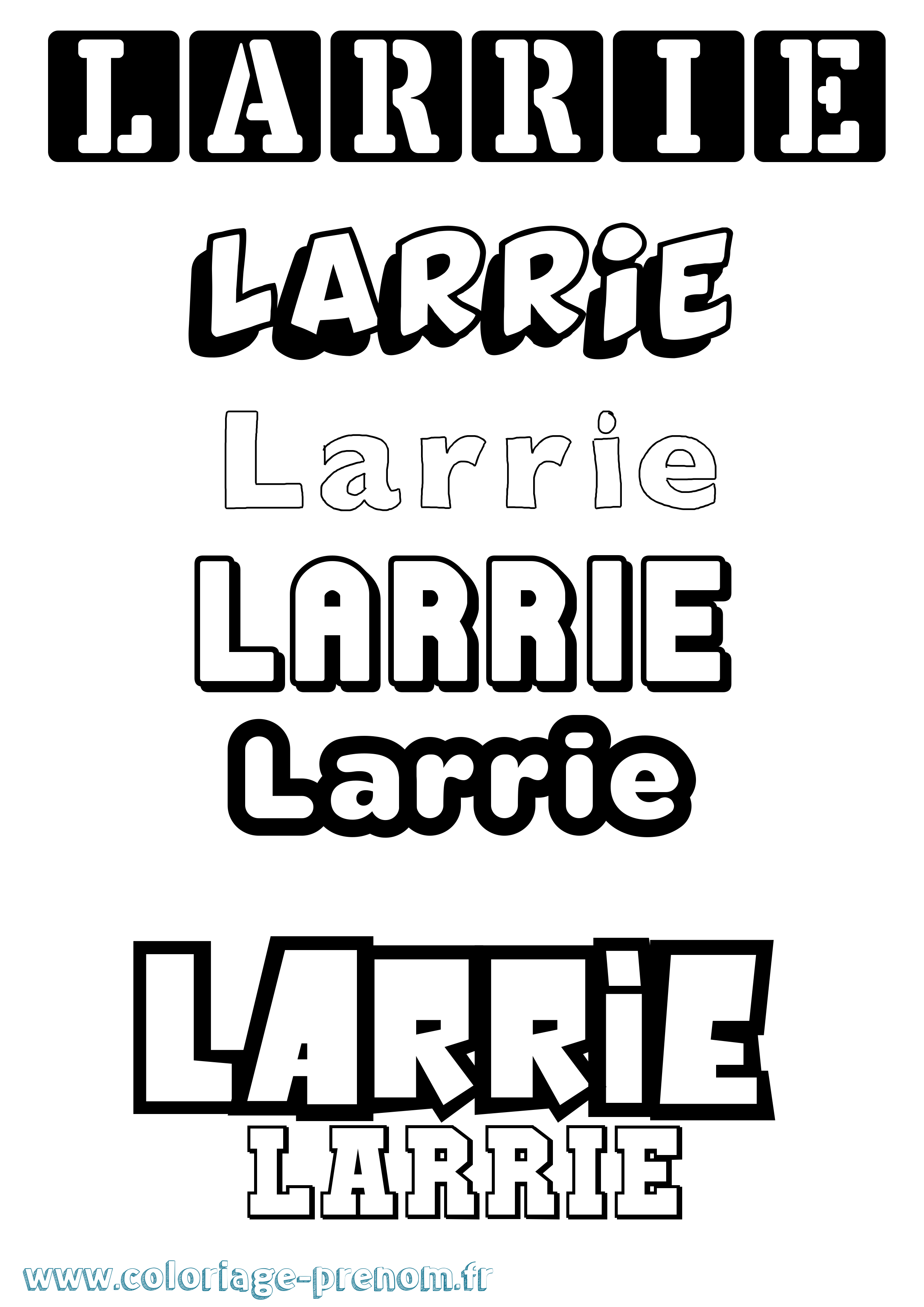 Coloriage prénom Larrie Simple