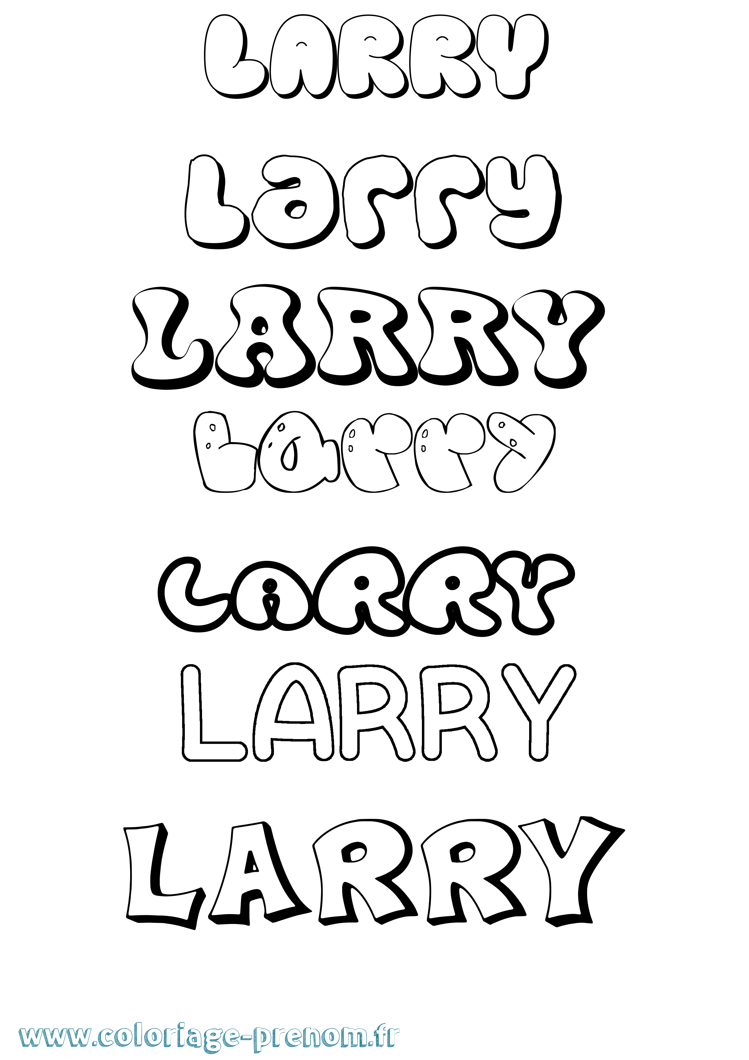 Coloriage prénom Larry Bubble