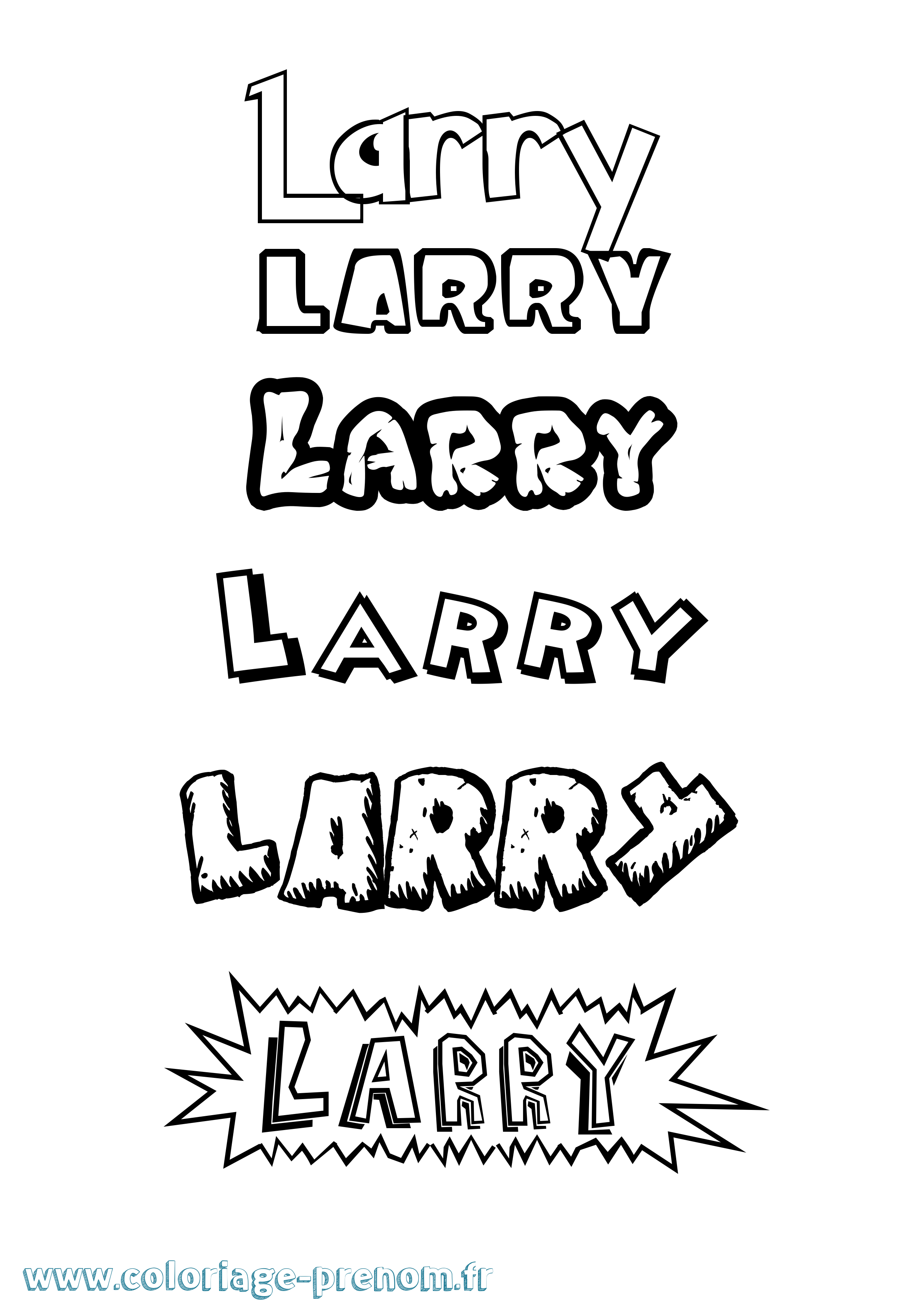 Coloriage prénom Larry Dessin Animé