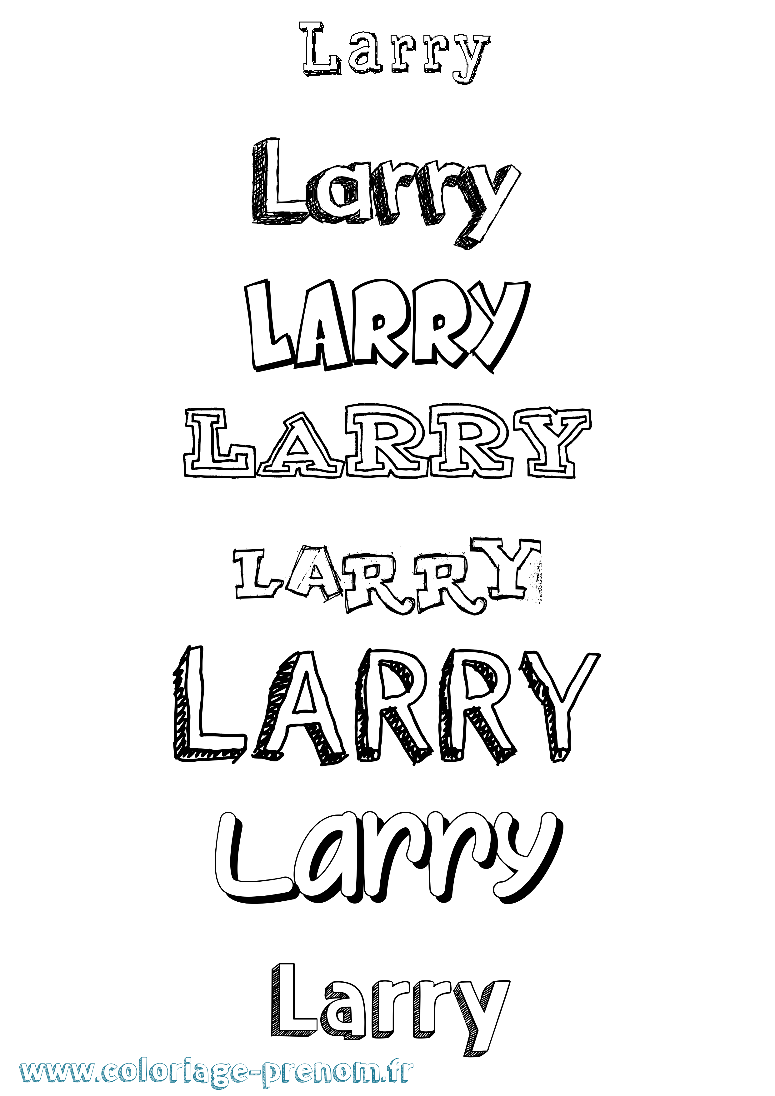 Coloriage prénom Larry Dessiné