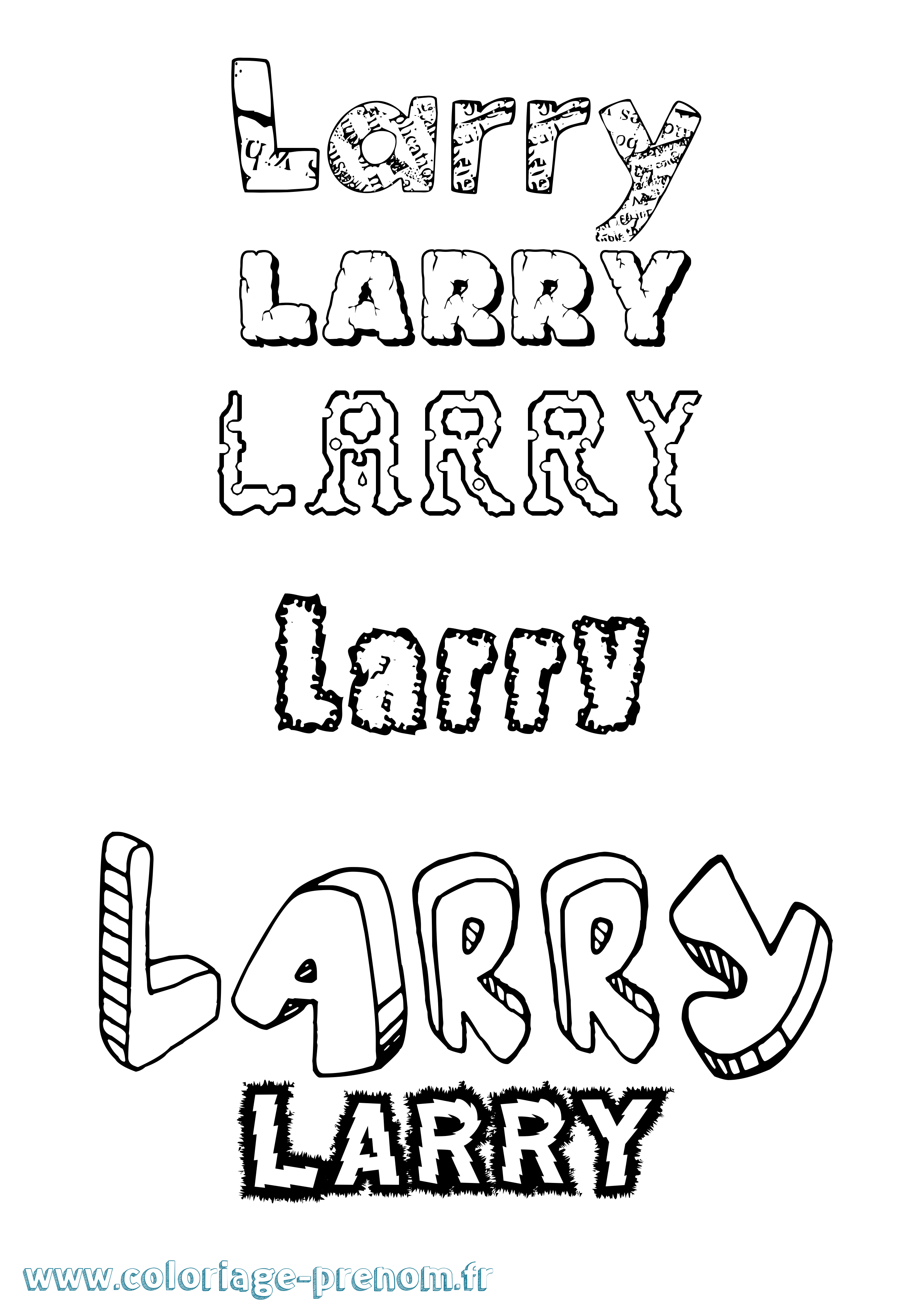 Coloriage prénom Larry Destructuré