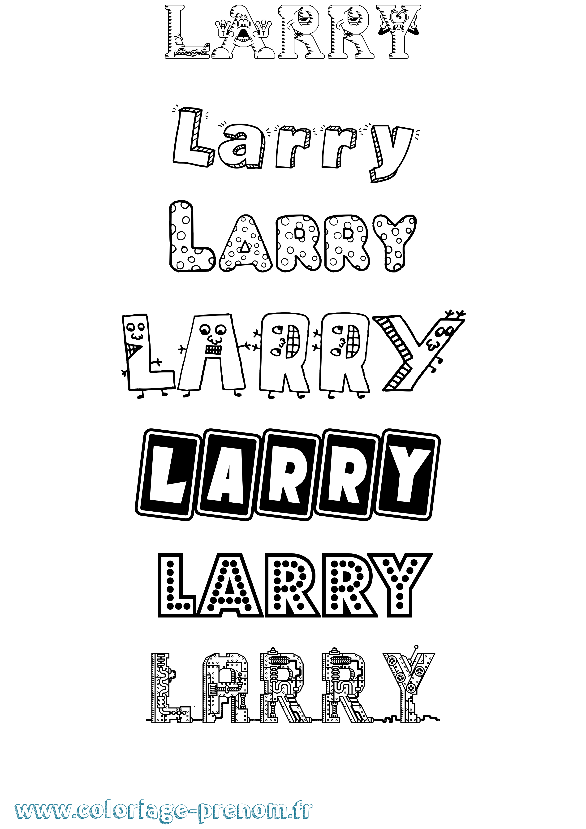 Coloriage prénom Larry Fun
