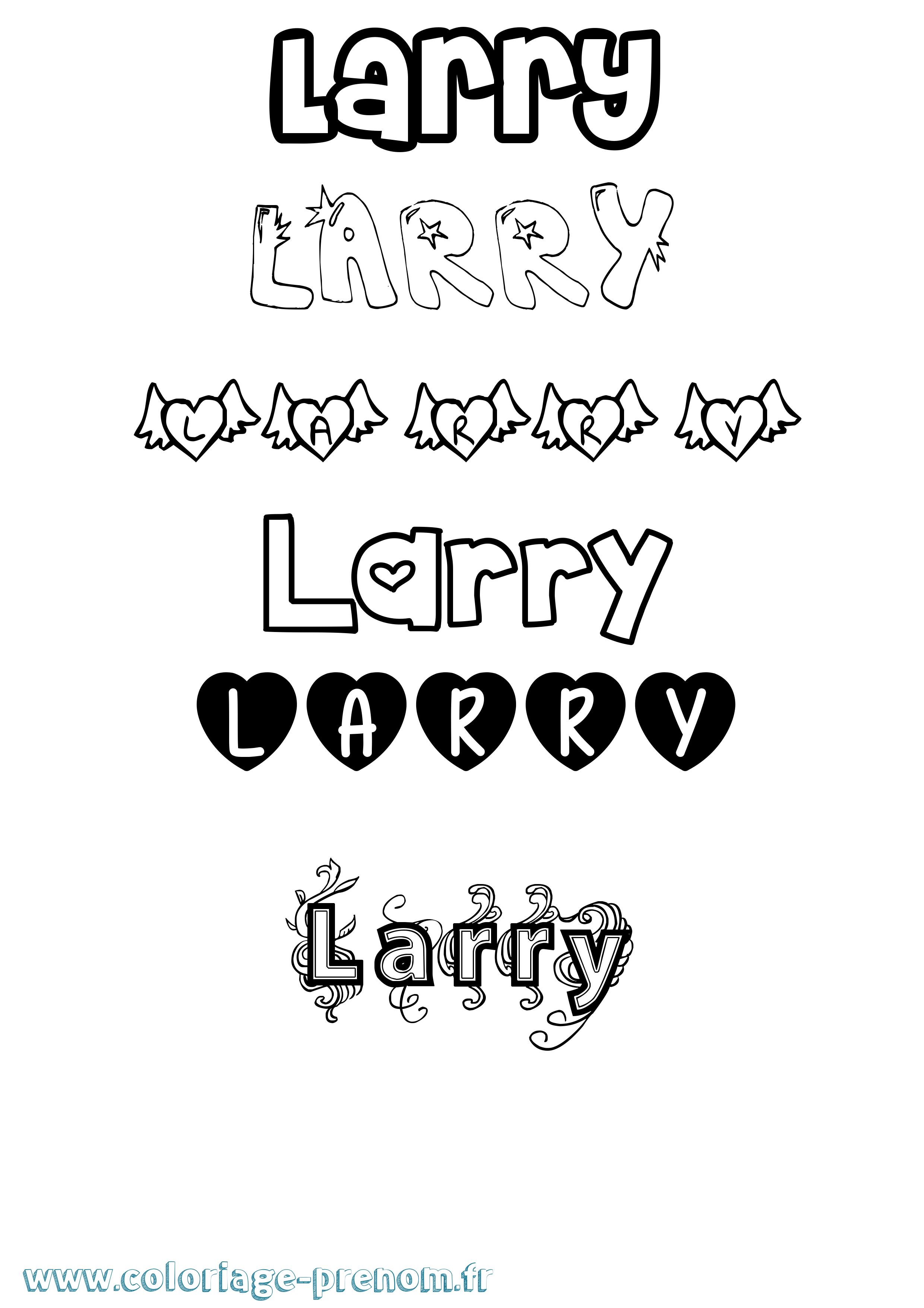 Coloriage prénom Larry Girly