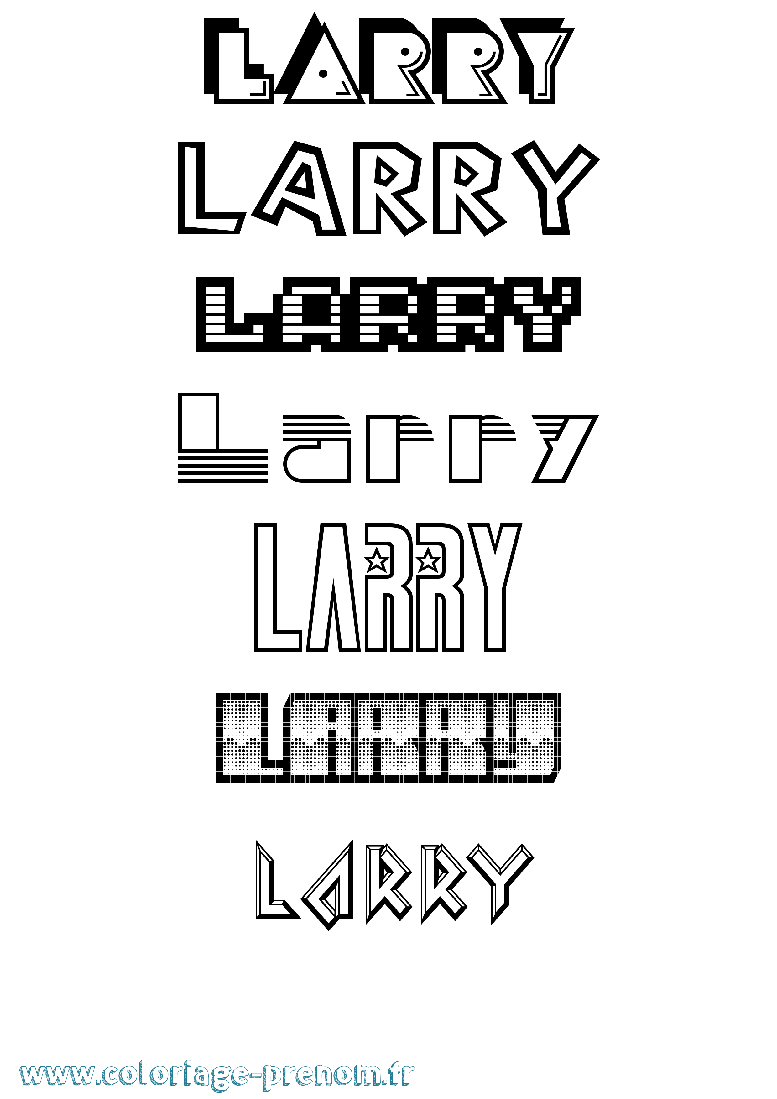 Coloriage prénom Larry Jeux Vidéos