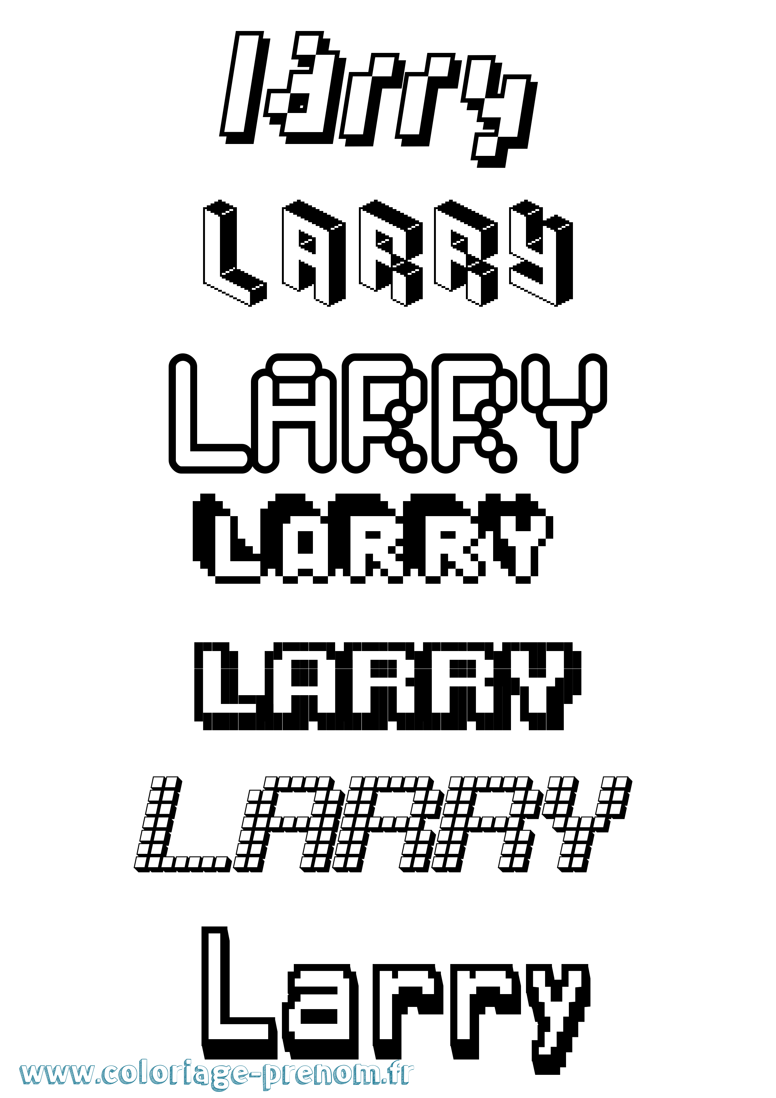 Coloriage prénom Larry Pixel