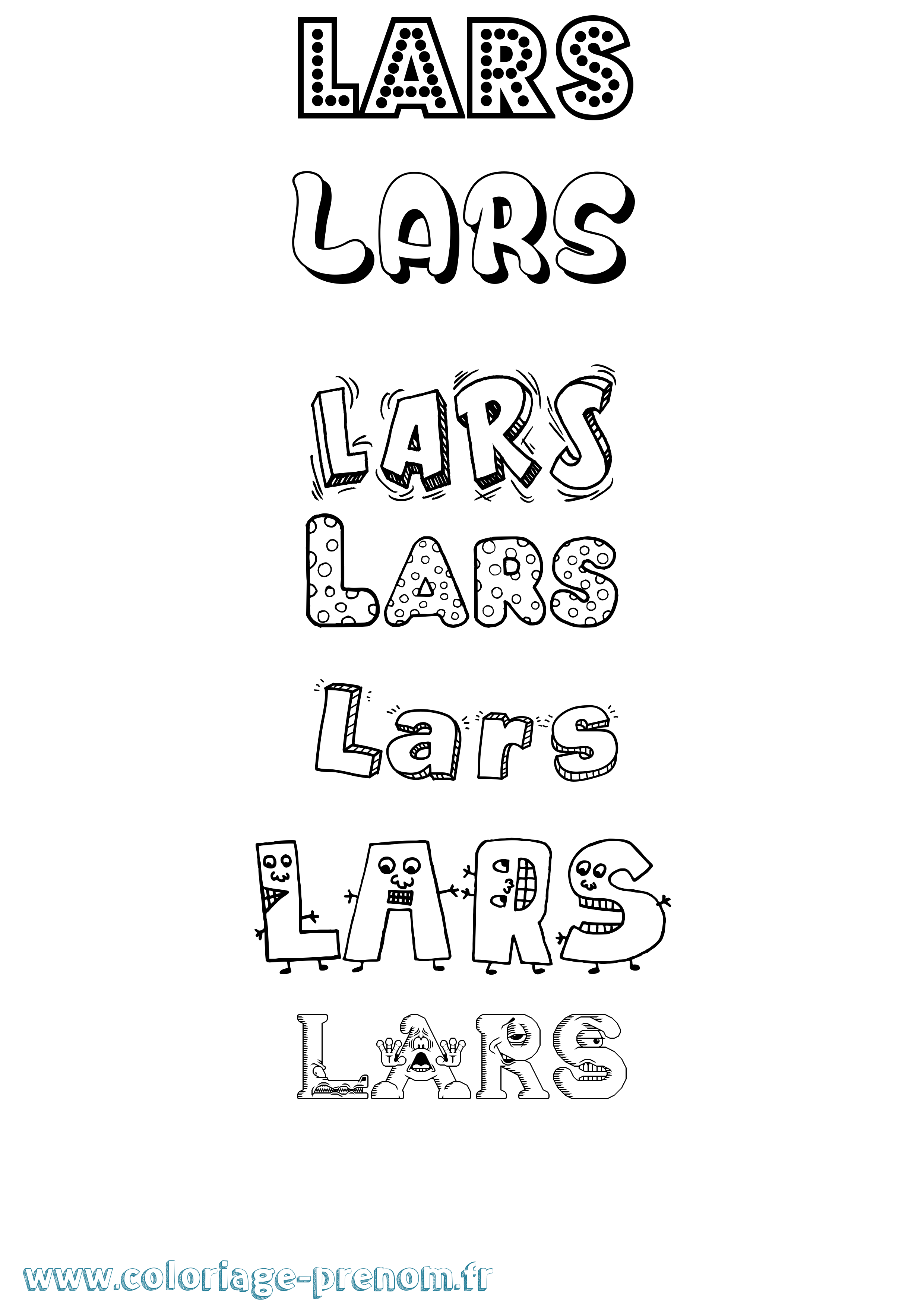 Coloriage prénom Lars Fun